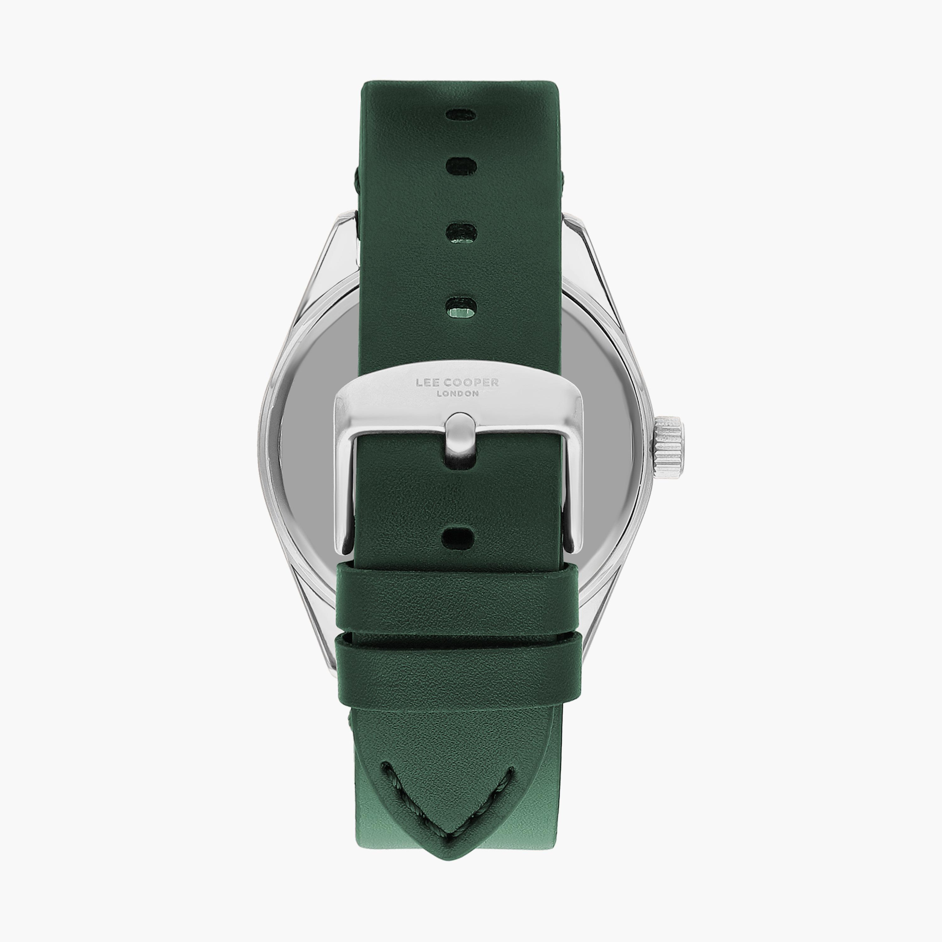 ساعة انالوج بسوار جلدي بلون أخضر للرجال من لي كوبر | LC07611.377-men-watchesandjewellery-watches-image-3