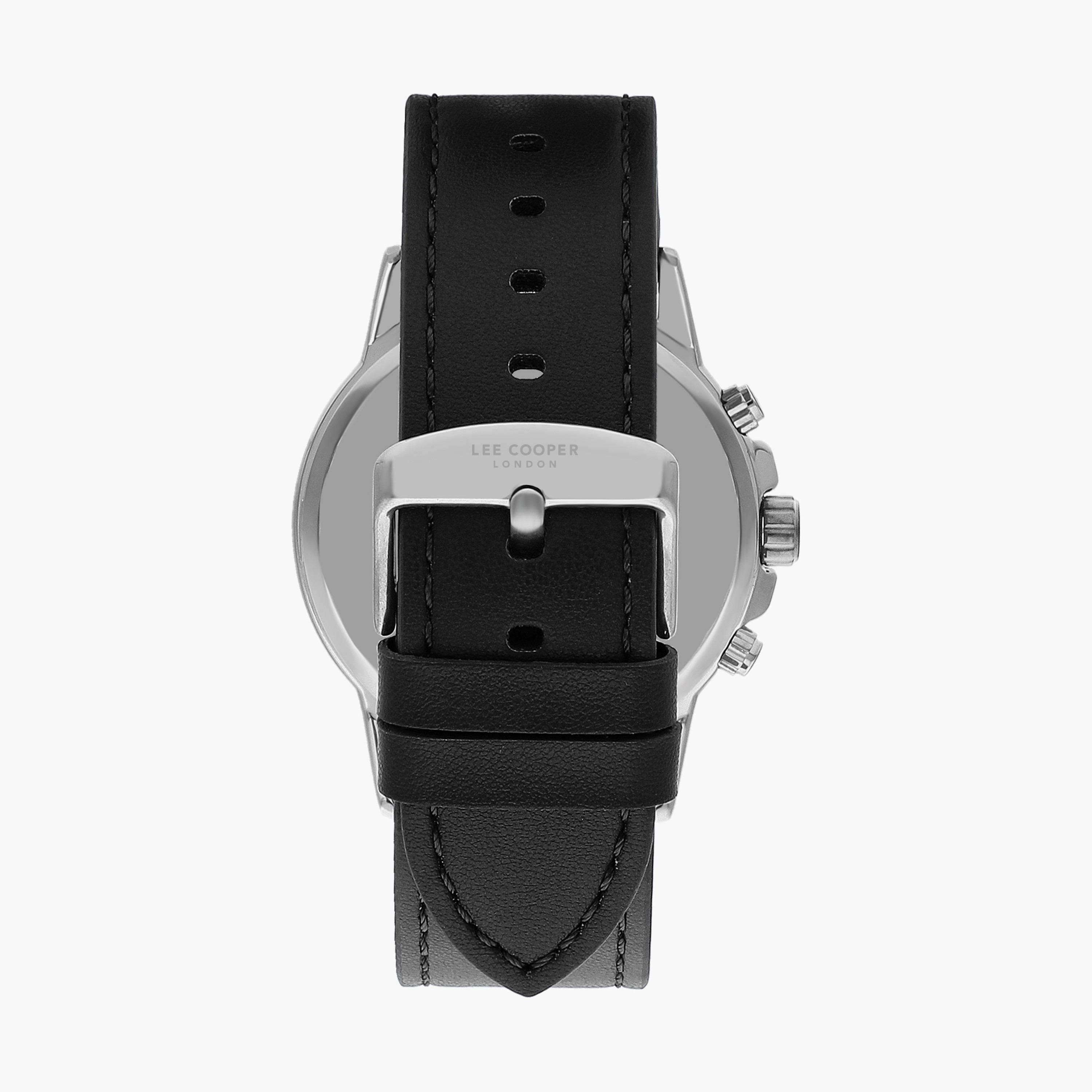 Lee Cooper Men's Black Chronograph Leather Strap Watch | LC07614.351 | 46 MM-men-watchesandjewellery-watches-image-3