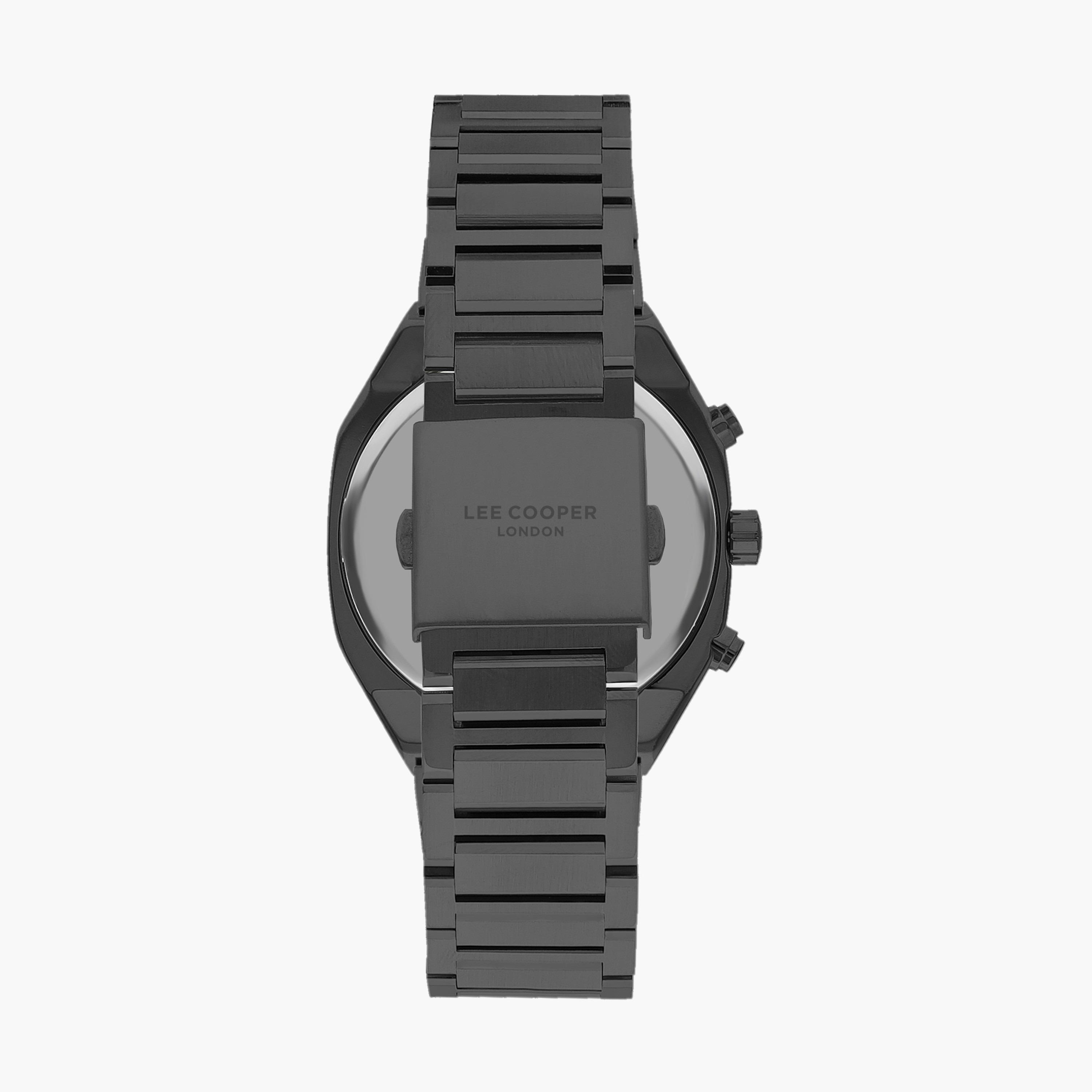 ساعة كرونوغراف بسوار ستانلس ستيل بلون أسود معدني للرجال من لي كوبر | LC07617.060-men-watchesandjewellery-watches-image-3