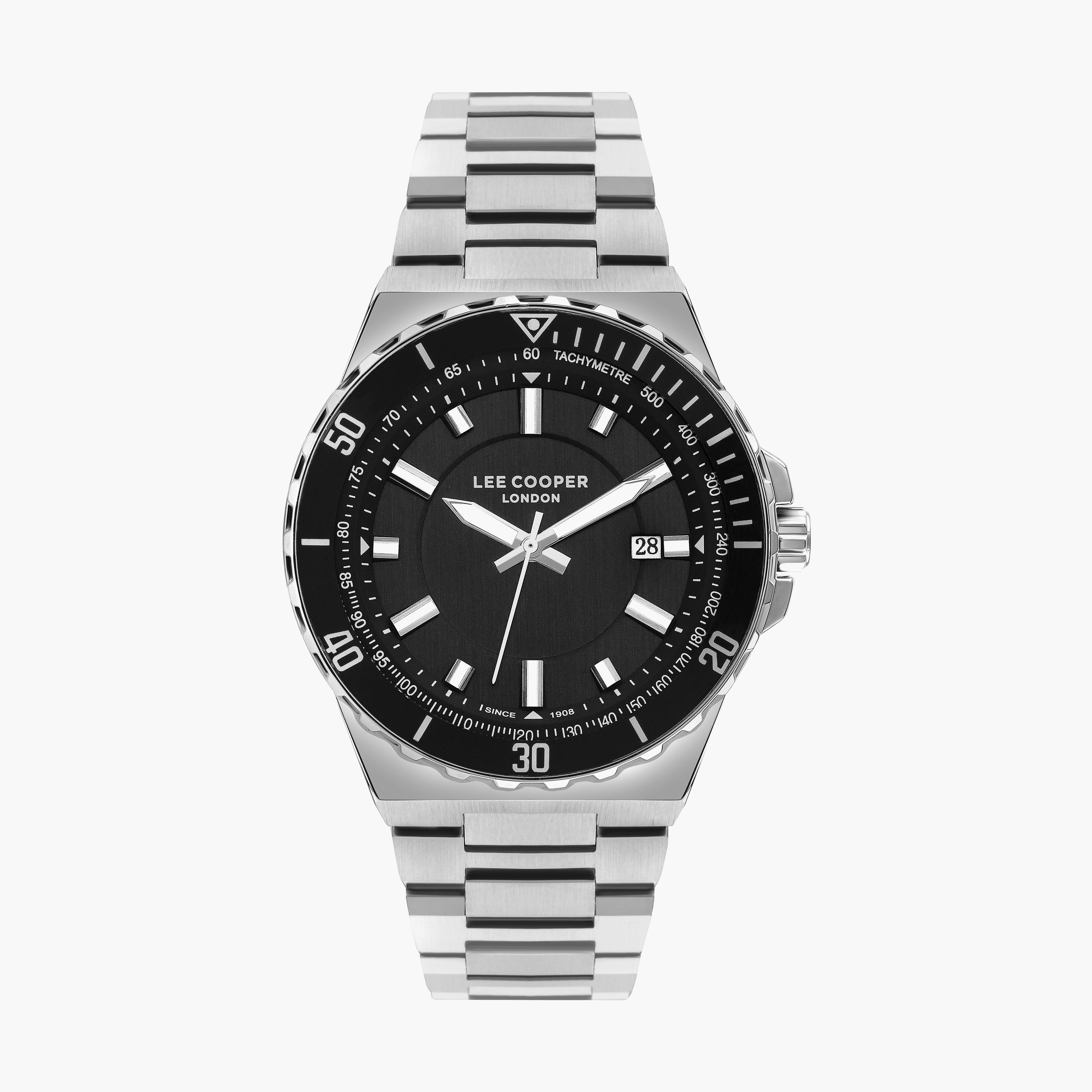 ساعة انالوج بسوار ستانلس ستيل بلون فضي للرجال من لي كوبر | LC07622.350-men-watchesandjewellery-watches-image-1