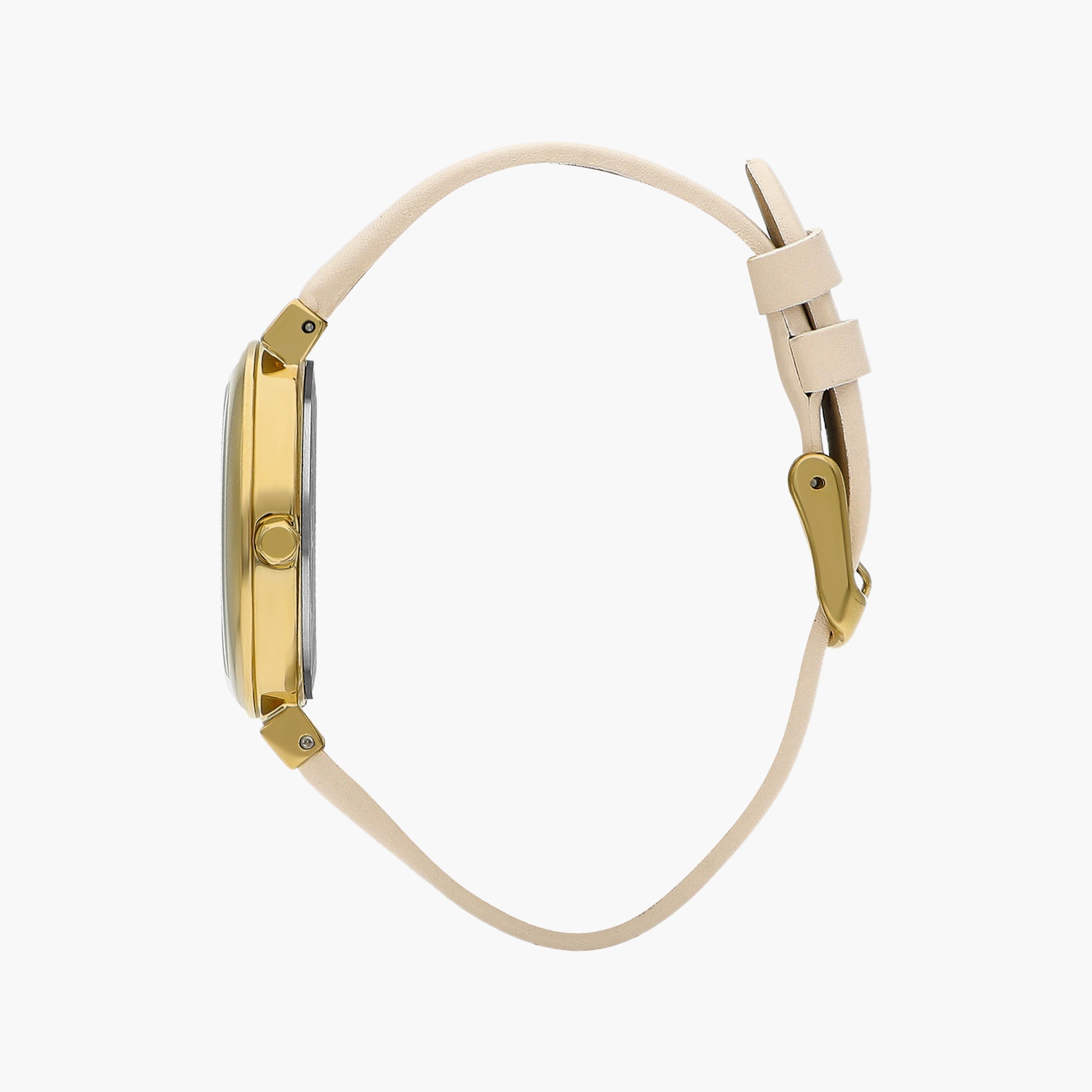 ساعة أنالوج بسوار جلدي بلون البيج للنساء من لي كوبر | LC07624.134-women-watchesandjewellery-watches-image-2