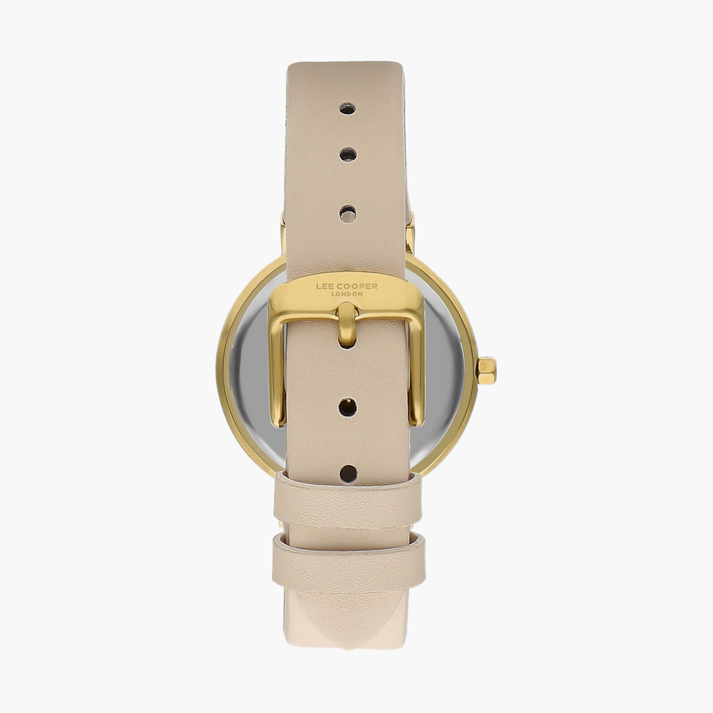 ساعة أنالوج بسوار جلدي بلون البيج للنساء من لي كوبر | LC07624.134-women-watchesandjewellery-watches-image-3