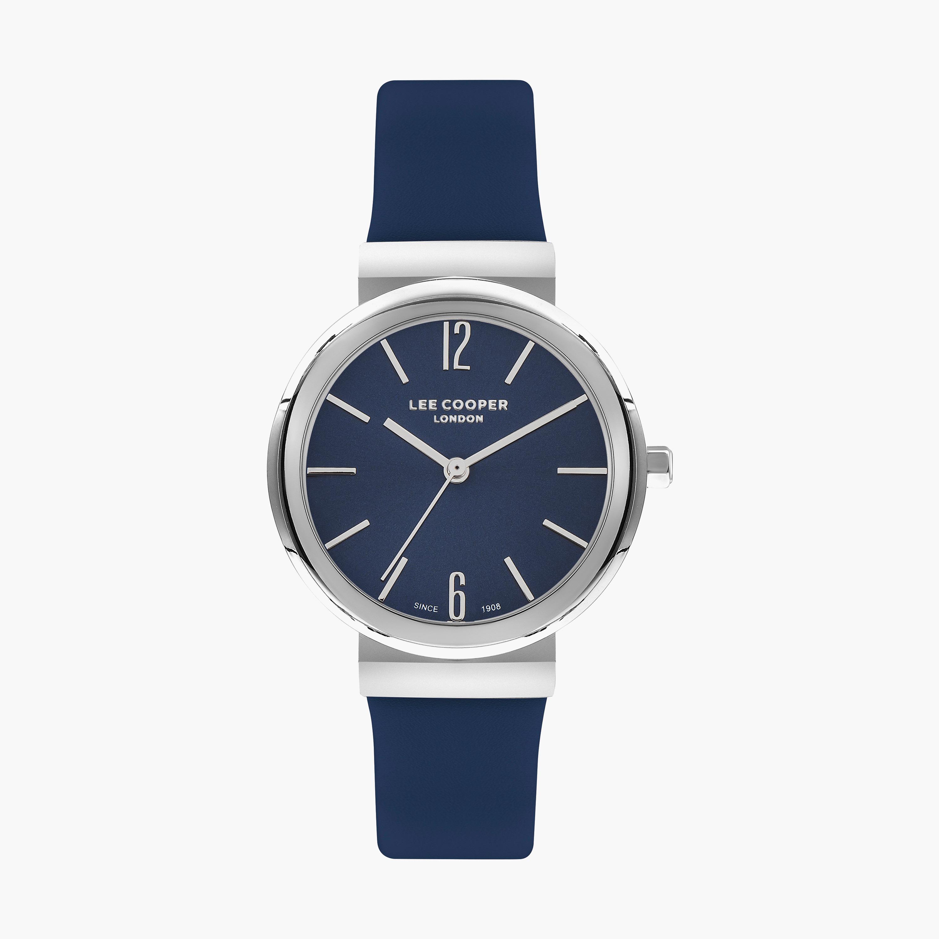 ساعة أنالوج بسوار جلدي بلون أزرق للنساء من لي كوبر | LC07624.399-women-watchesandjewellery-watches-image-1