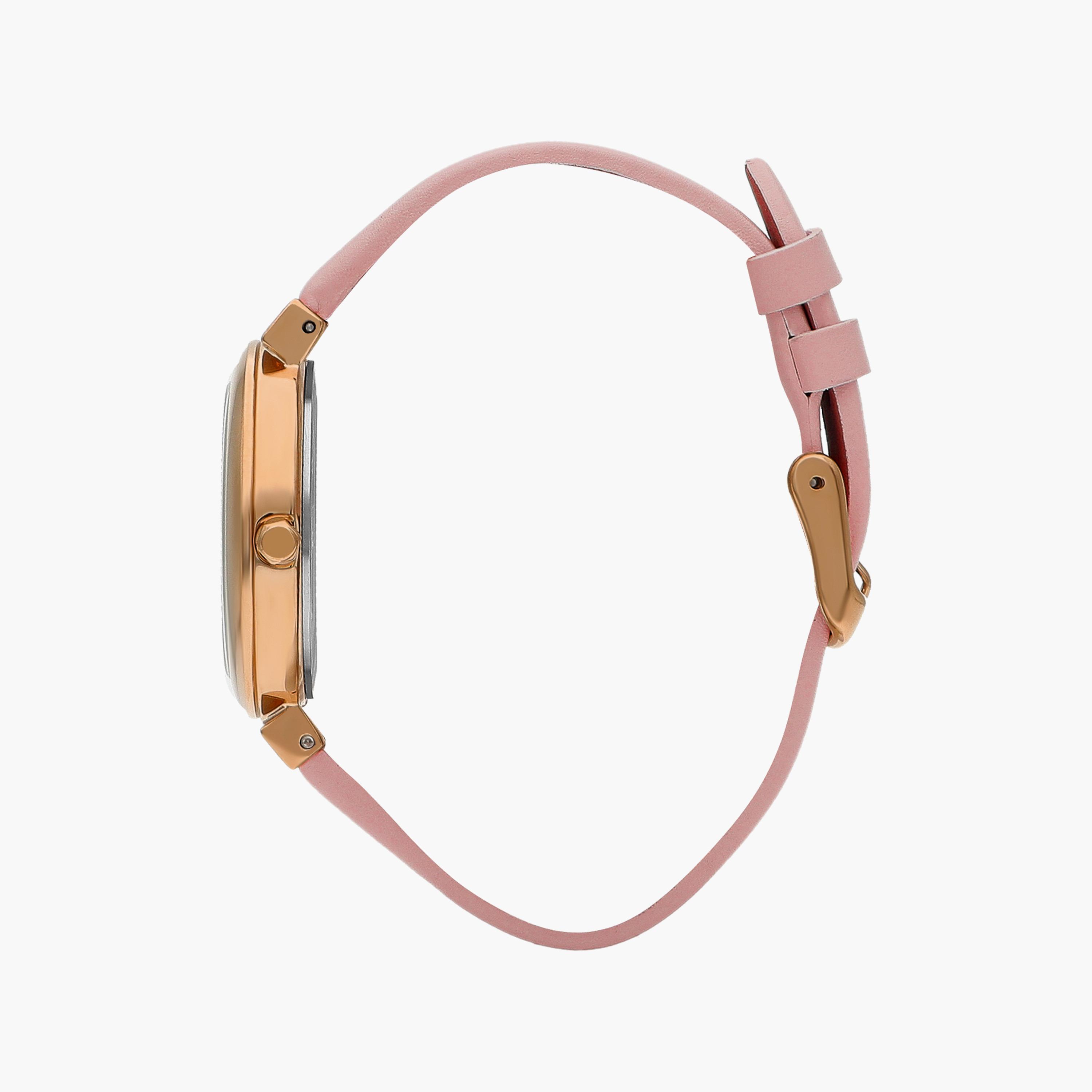 ساعة أنالوج بسوار جلدي بلون زهري للنساء من لي كوبر | LC07624.438-women-watchesandjewellery-watches-image-2