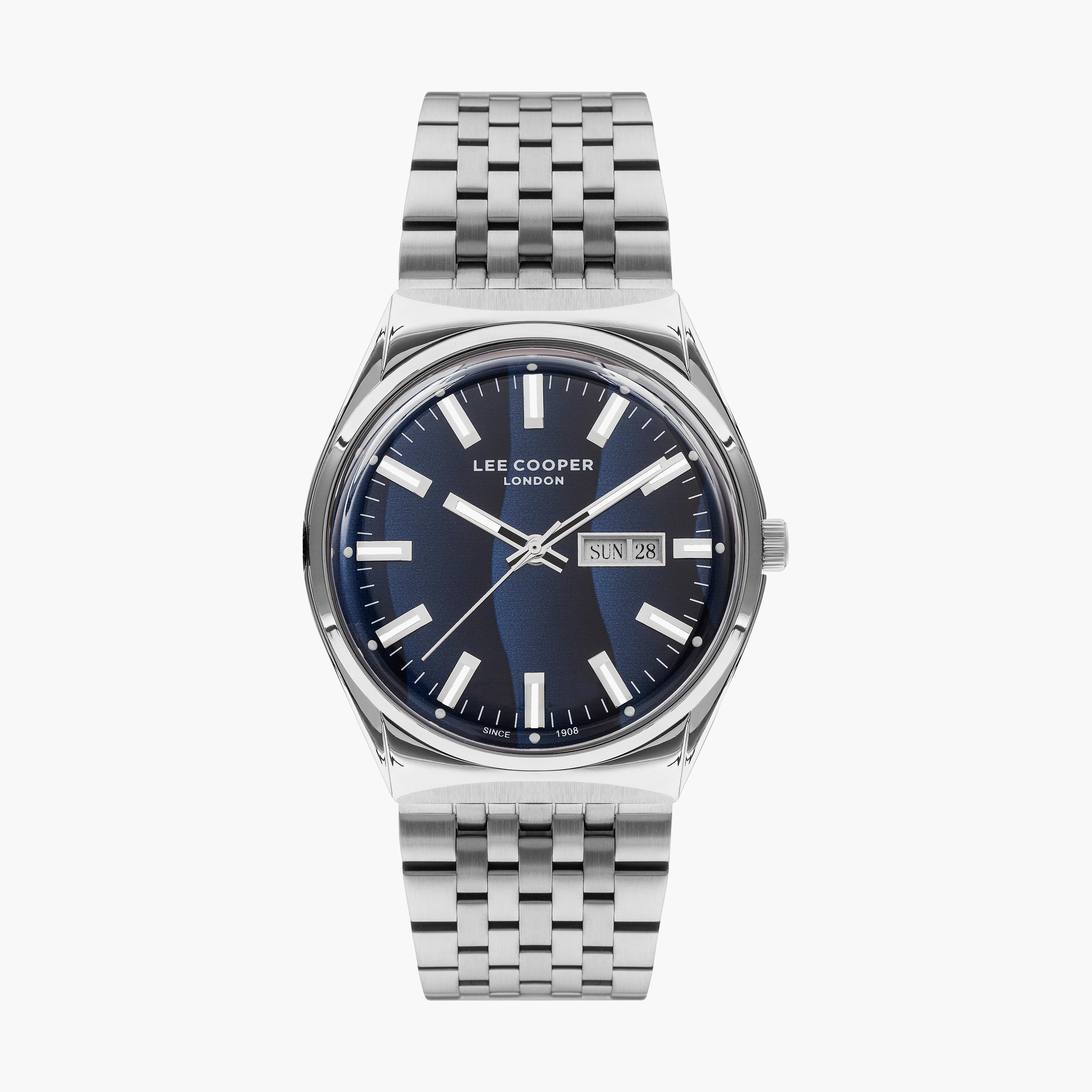 ساعة انالوج بسوار ستانلس ستيل بلون فضي للرجال من لي كوبر | LC07630.390-men-watchesandjewellery-watches-image-1