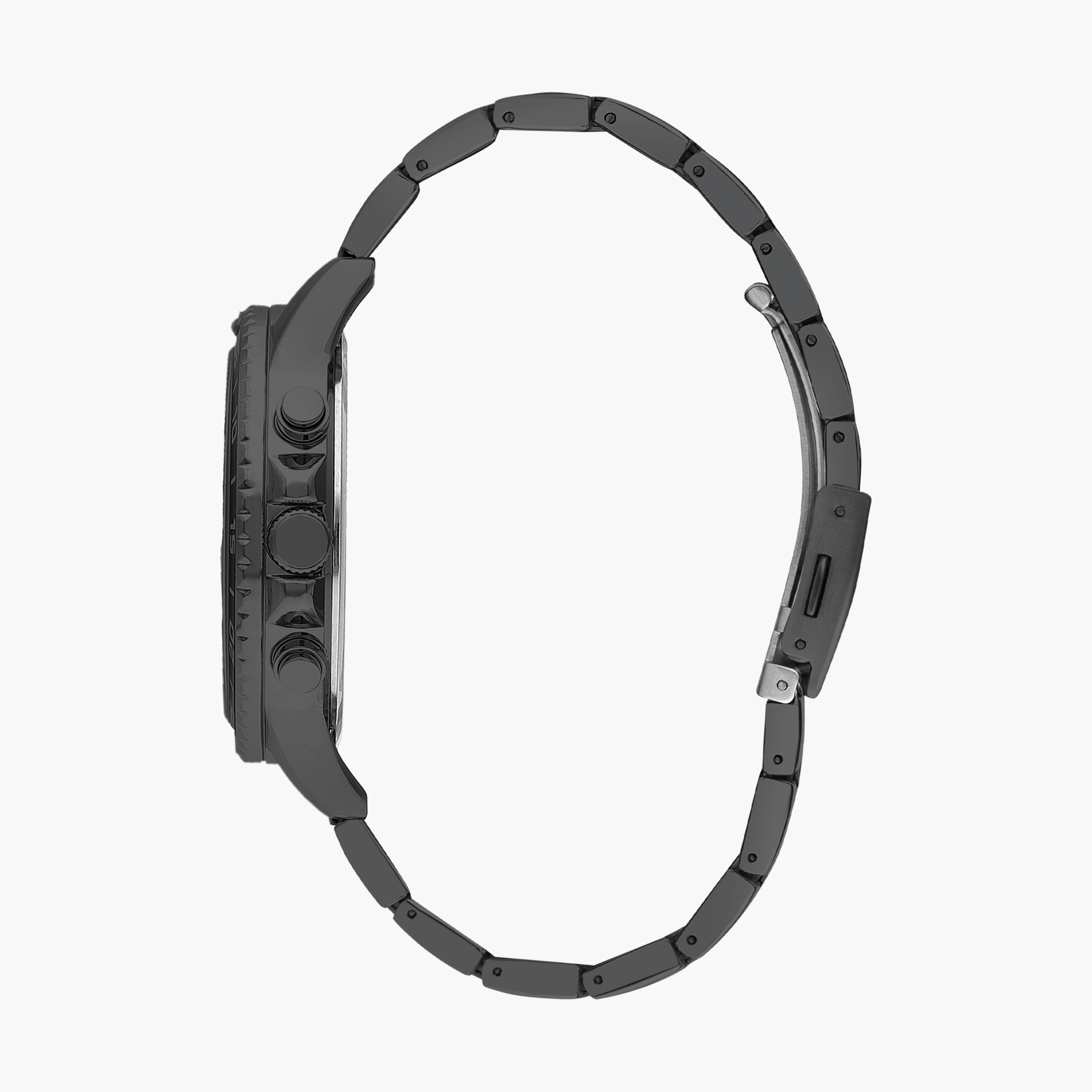 ساعة كرونوغراف بسوار ستانلس ستيل بلون أسود معدني للرجال من لي كوبر | LC07636.060-men-watchesandjewellery-watches-image-2