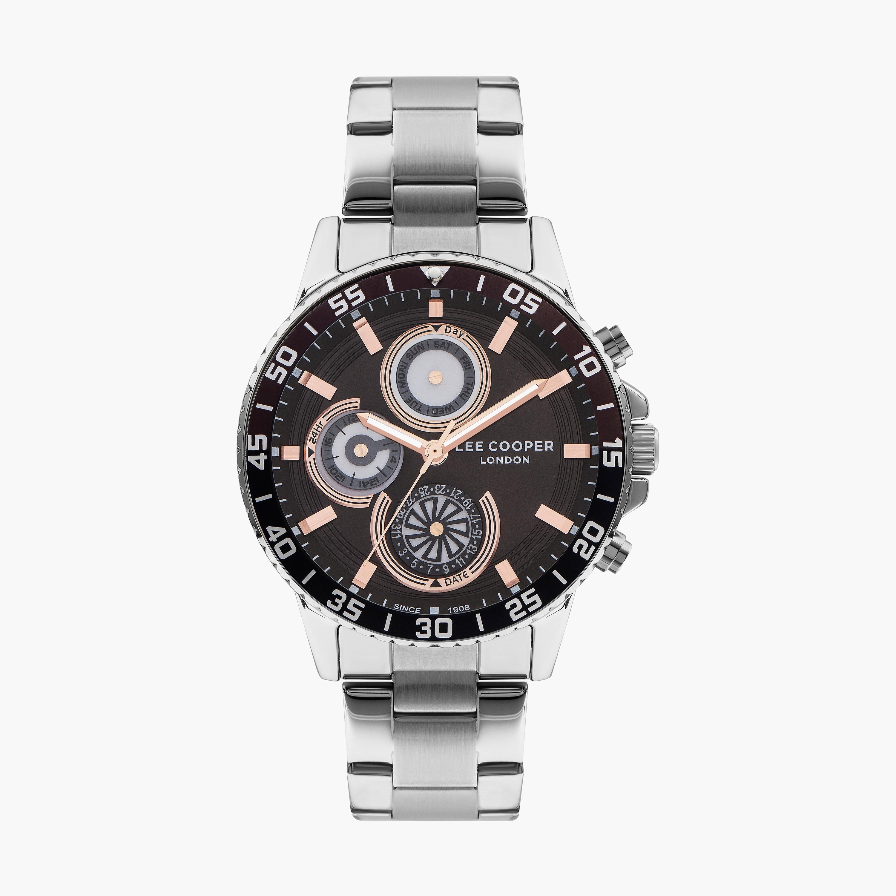 ساعة كرونوغراف بسوار ستانلس ستيل بلون فضي للرجال من لي كوبر | LC07636.370-men-watchesandjewellery-watches-image-1