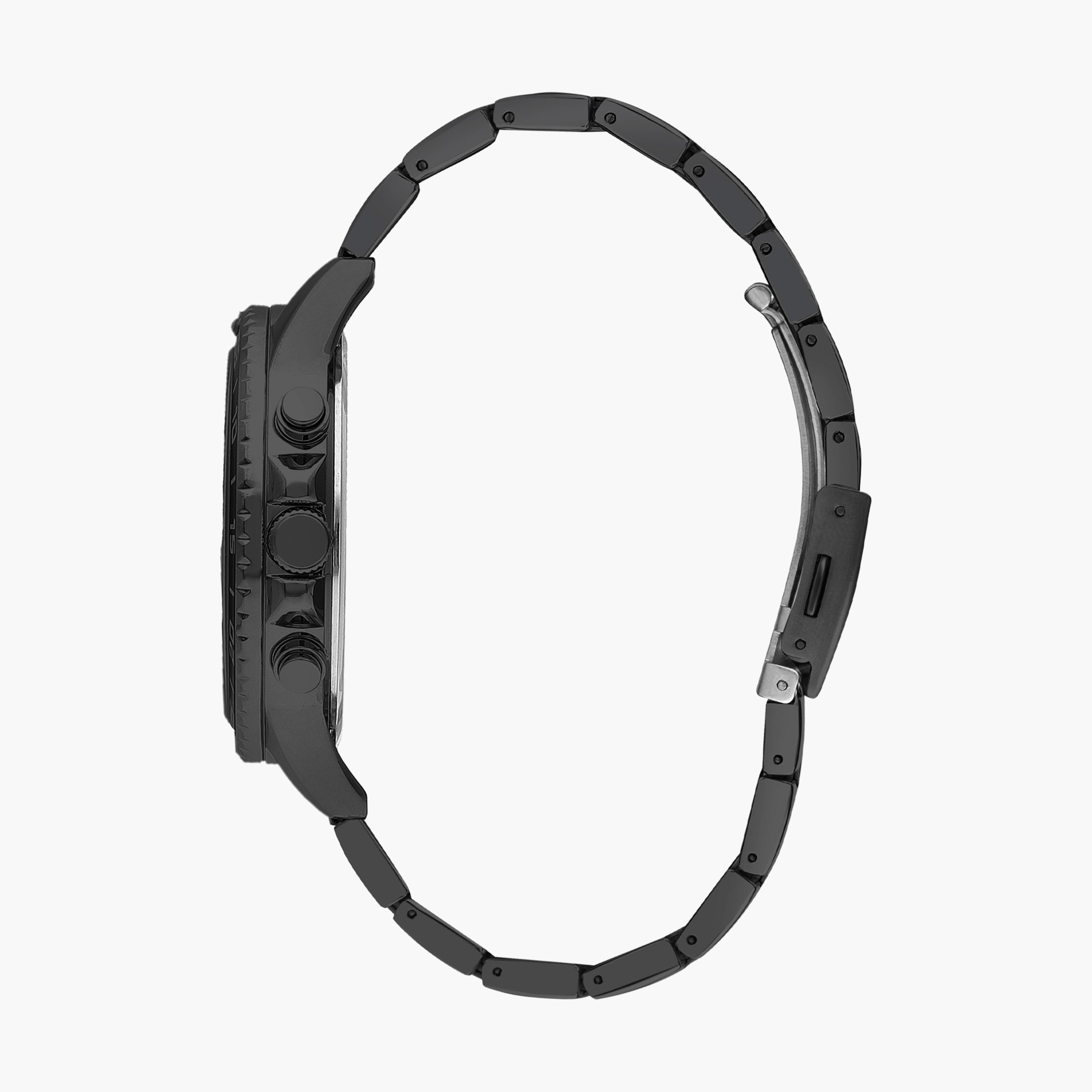 ساعة كرونوغراف بسوار ستانلس ستيل بلون أسود للرجال من لي كوبر | LC07636.690-men-watchesandjewellery-watches-image-2