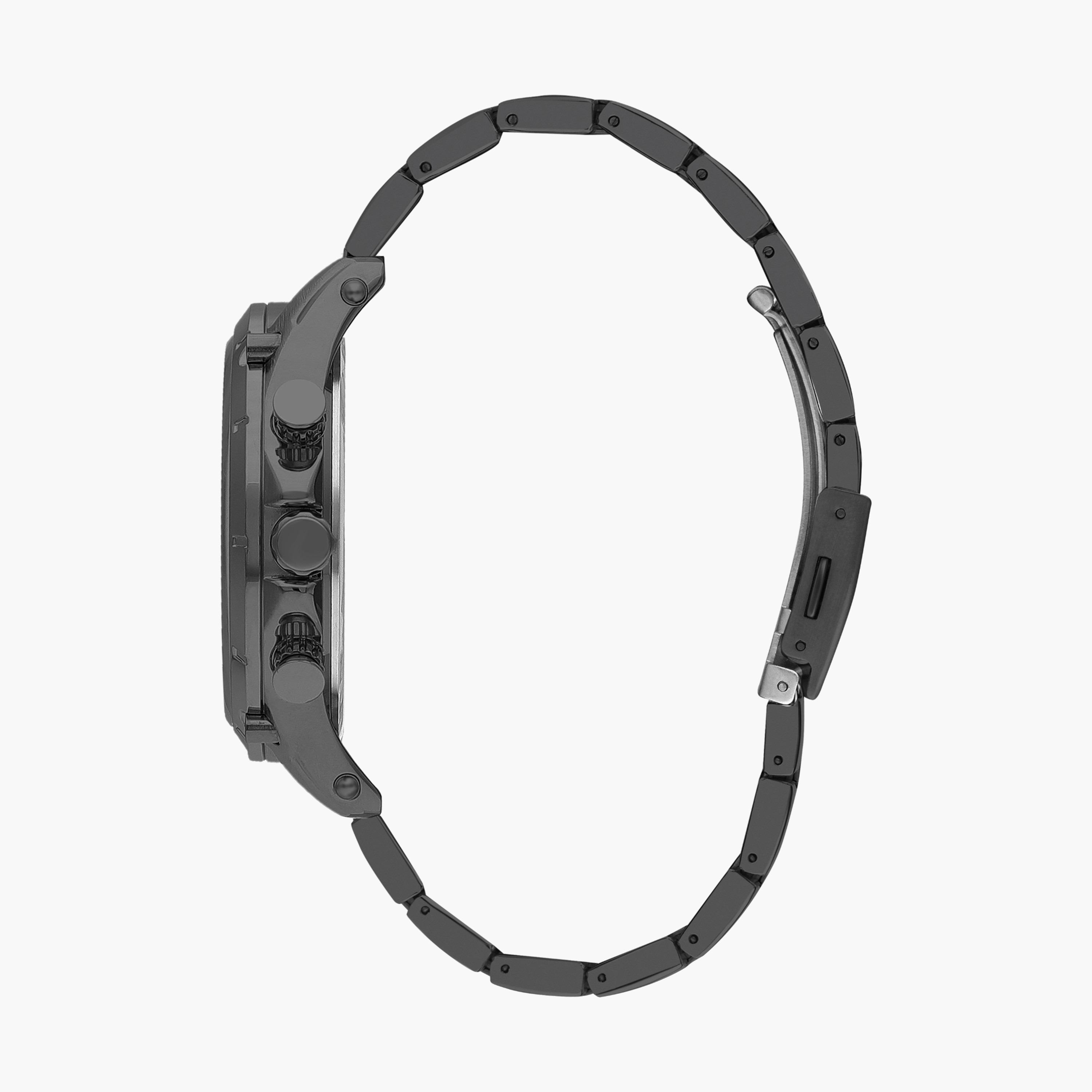 ساعة كرونوغراف بسوار ستانلس ستيل بلون أسود معدني للرجال من لي كوبر | LC07637.060-men-watchesandjewellery-watches-image-2