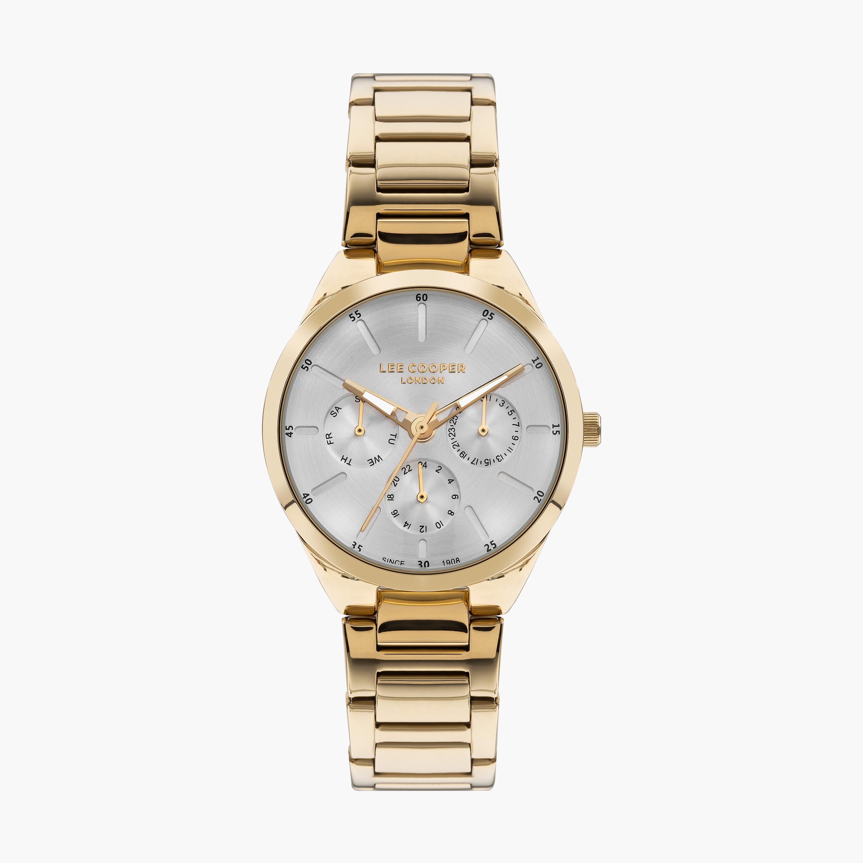ساعة انالوج بسوار ستانلس ستيل بلون ذهبي للنساء من لي كوبر | LC07643.130-women-watchesandjewellery-watches-image-1