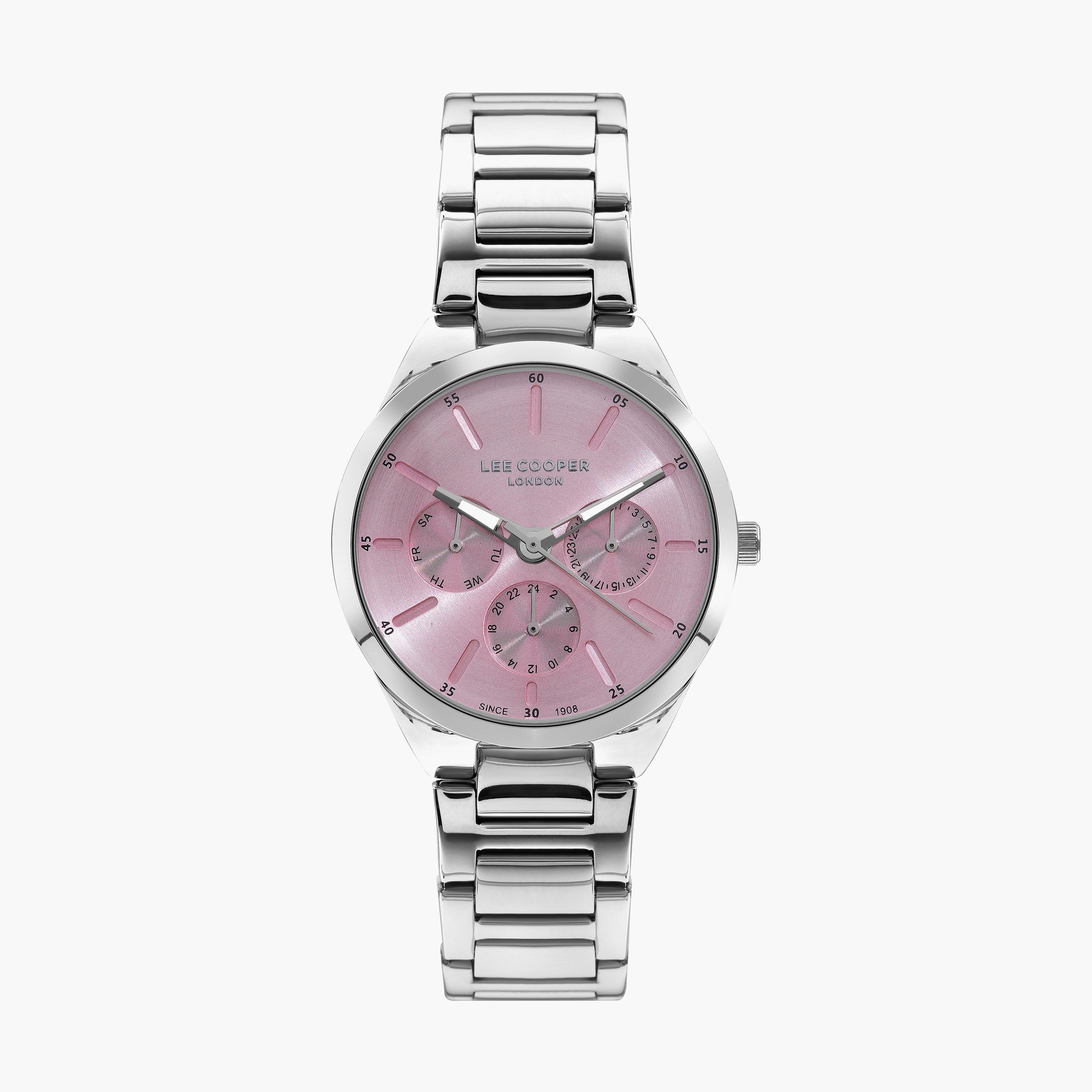 ساعة انالوج بسوار ستانلس ستيل بلون فضي للنساء من لي كوبر | LC07643.380-women-watchesandjewellery-watches-image-1