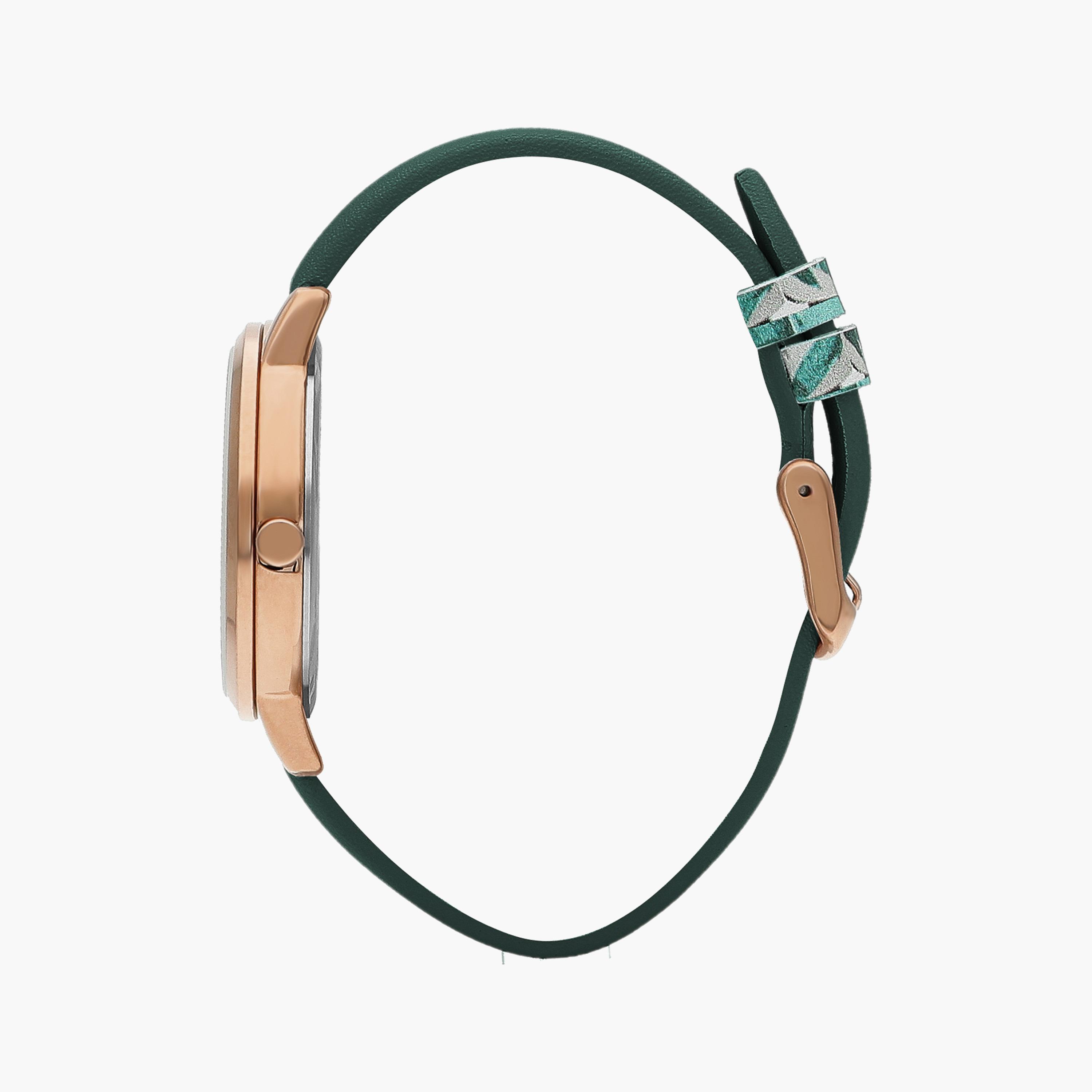 ساعة أنالوج بسوار جلدي بلون أخضر للنساء من لي كوبر | LC07646.417-women-watchesandjewellery-watches-image-2
