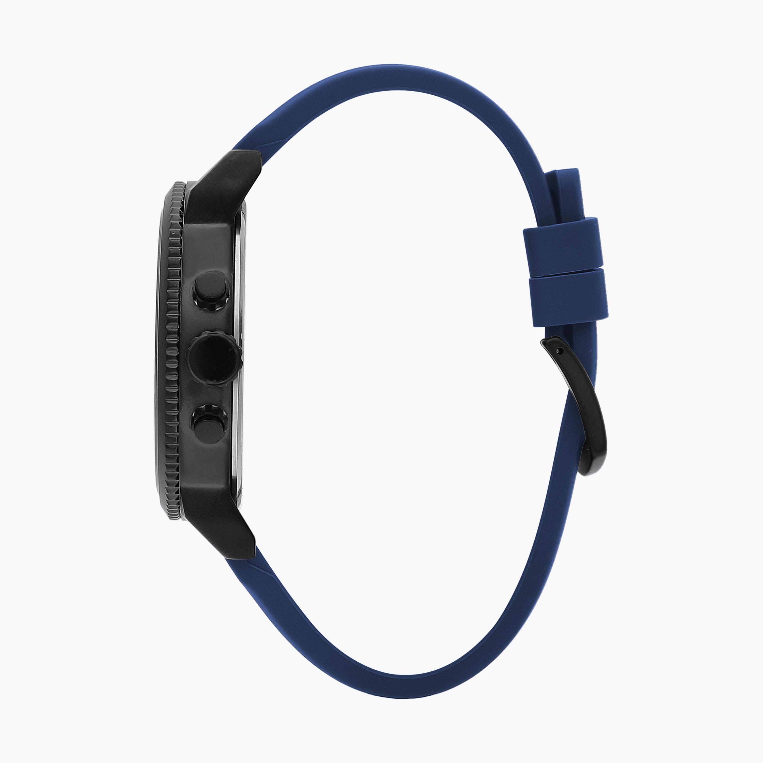 ساعة كرونوغراف بسوار سليكون بلون أزرق للرجال من لي كوبر | LC07650.099-men-watchesandjewellery-watches-image-2