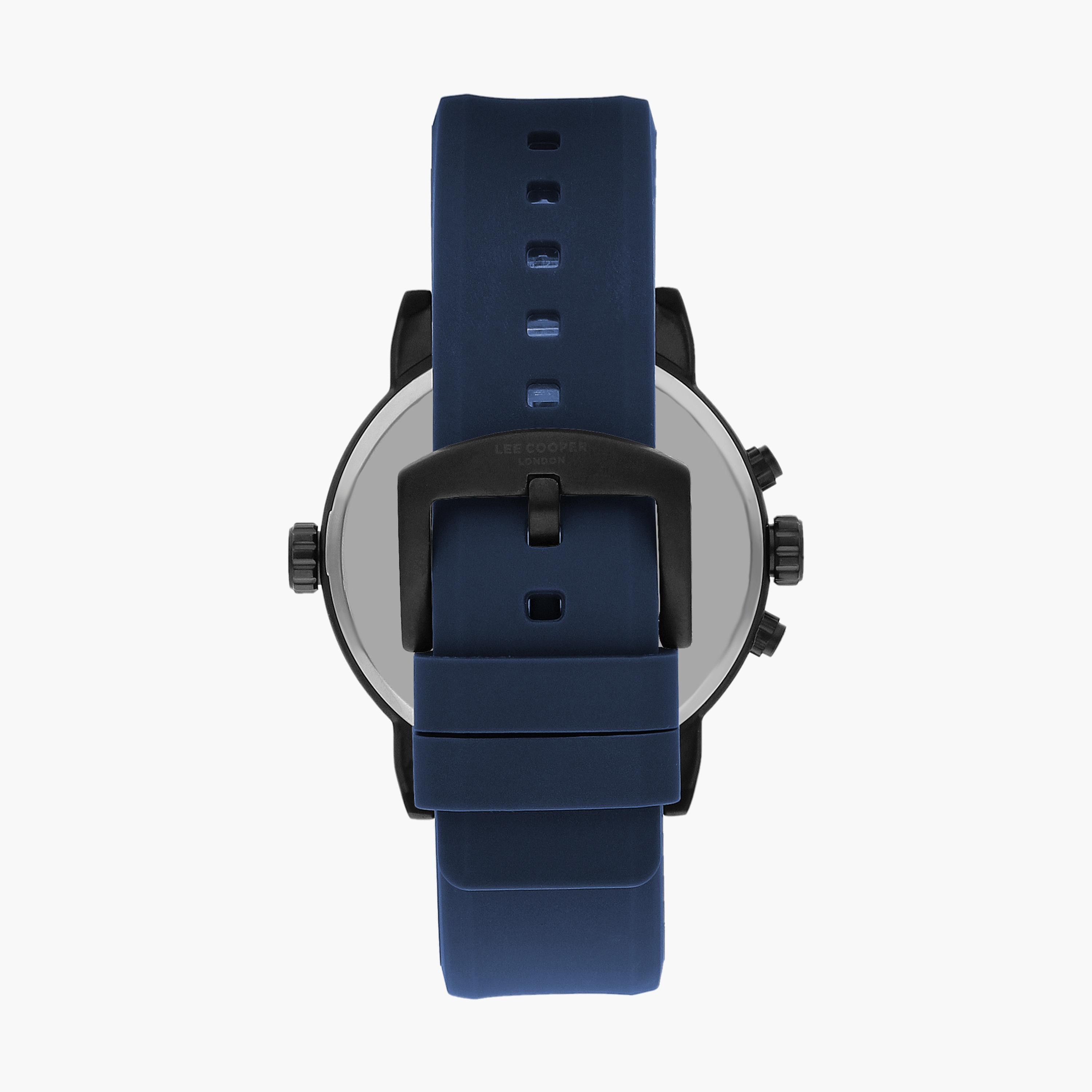 ساعة كرونوغراف بسوار سليكون بلون أزرق للرجال من لي كوبر | LC07650.099-men-watchesandjewellery-watches-image-3