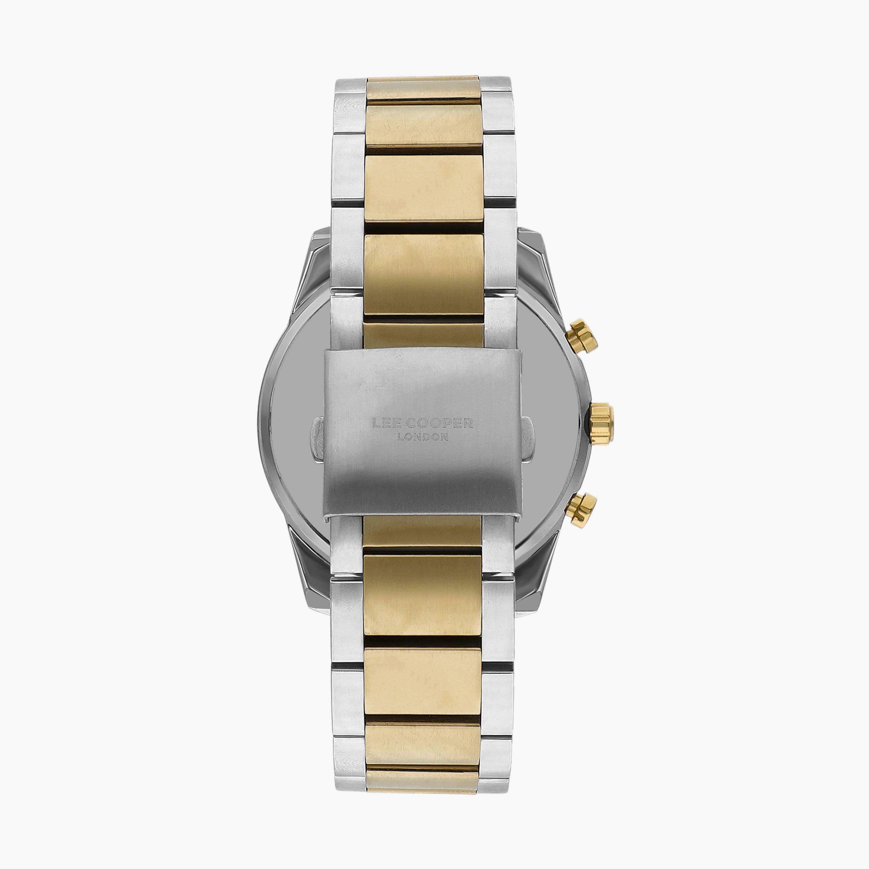 ساعة كرونوغراف بسوار ستانلس ستيل بلون فضي وذهبي للرجال من لي كوبر | LC07651.290-men-watchesandjewellery-watches-image-2