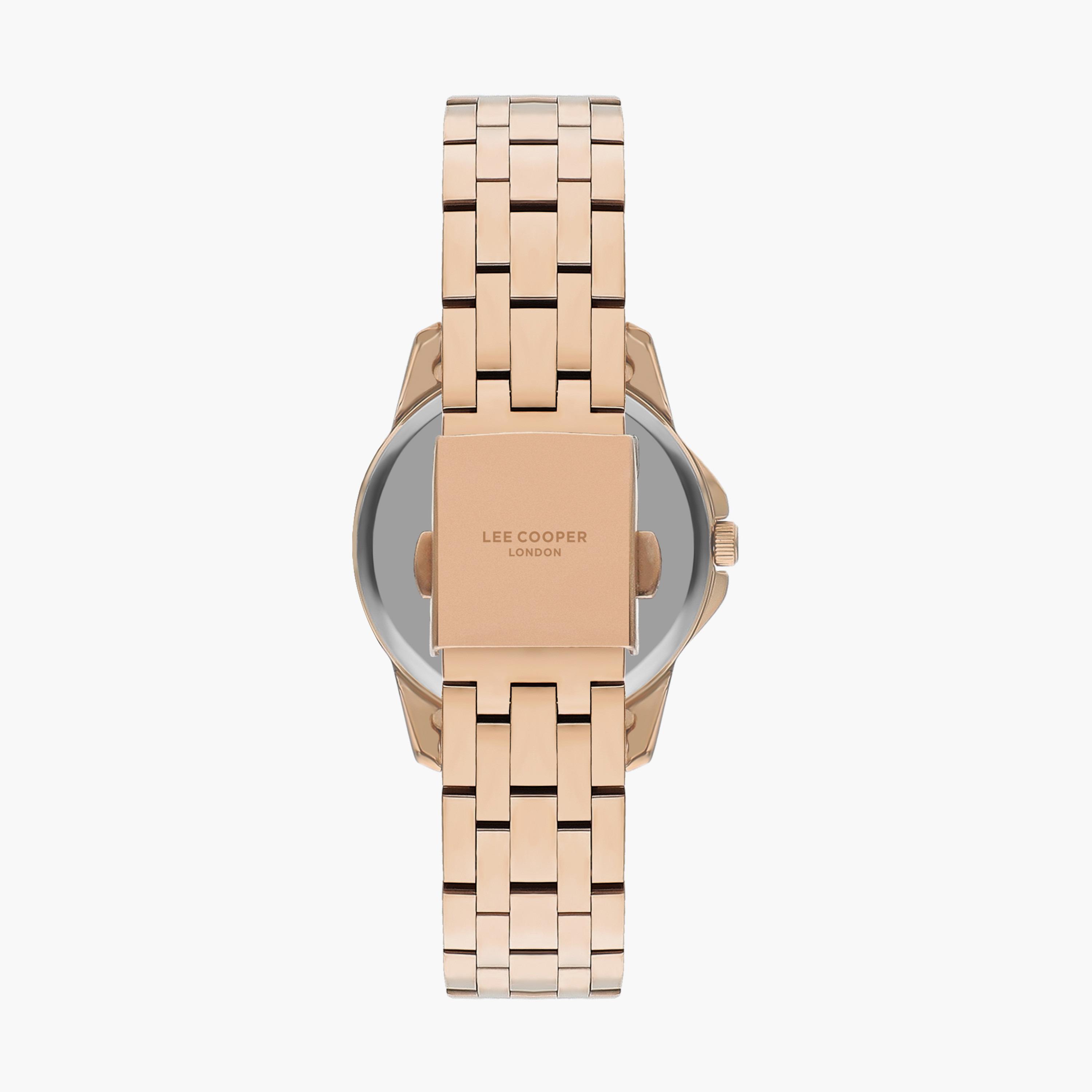 ساعة انالوج بسوار ستانلس ستيل بلون ذهبي وردي للنساء من لي كوبر | LC07683.470-women-watchesandjewellery-watches-image-3