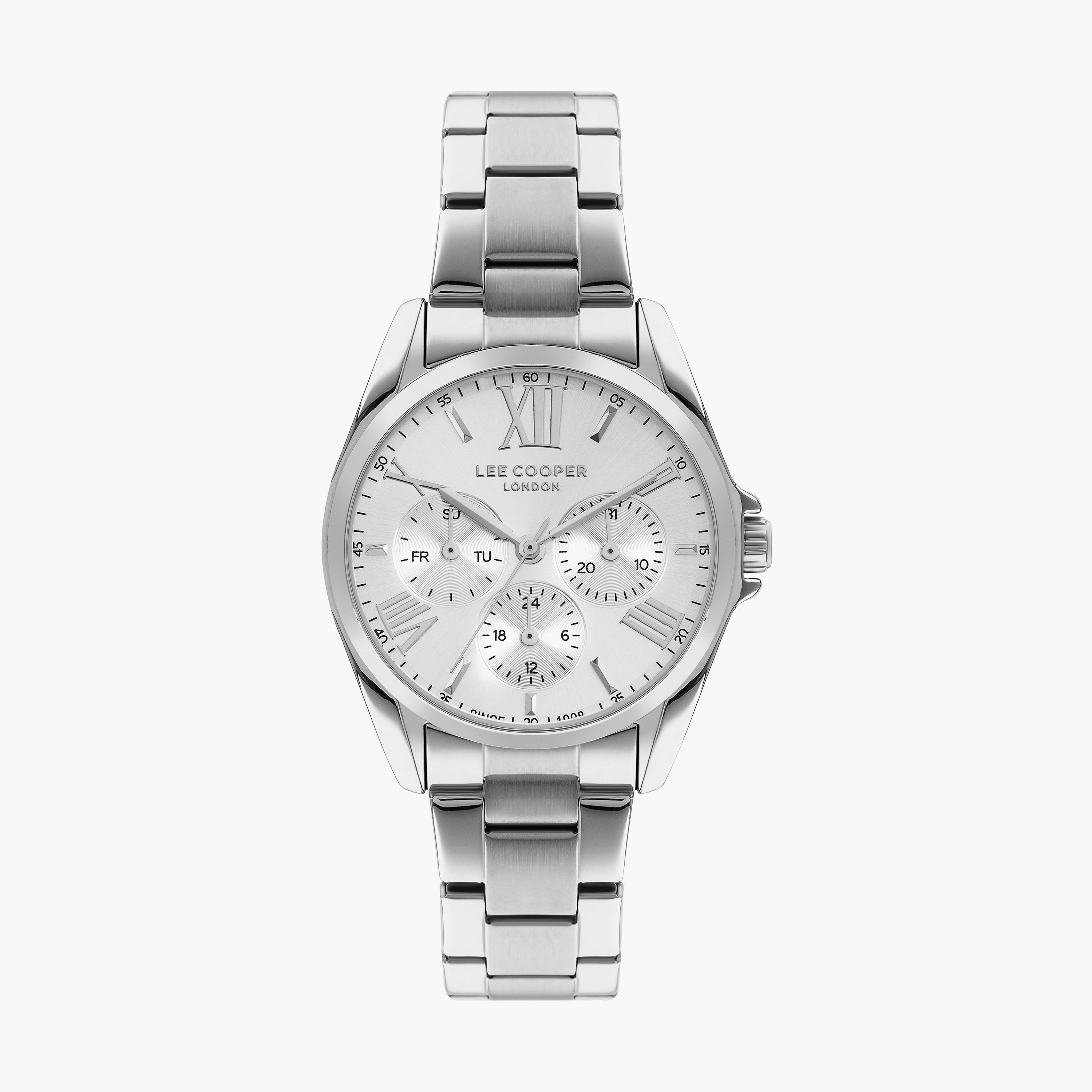 ساعة انالوج بسوار ستانلس ستيل بلون فضي للنساء من لي كوبر | LC07685.330-women-watchesandjewellery-watches-image-1
