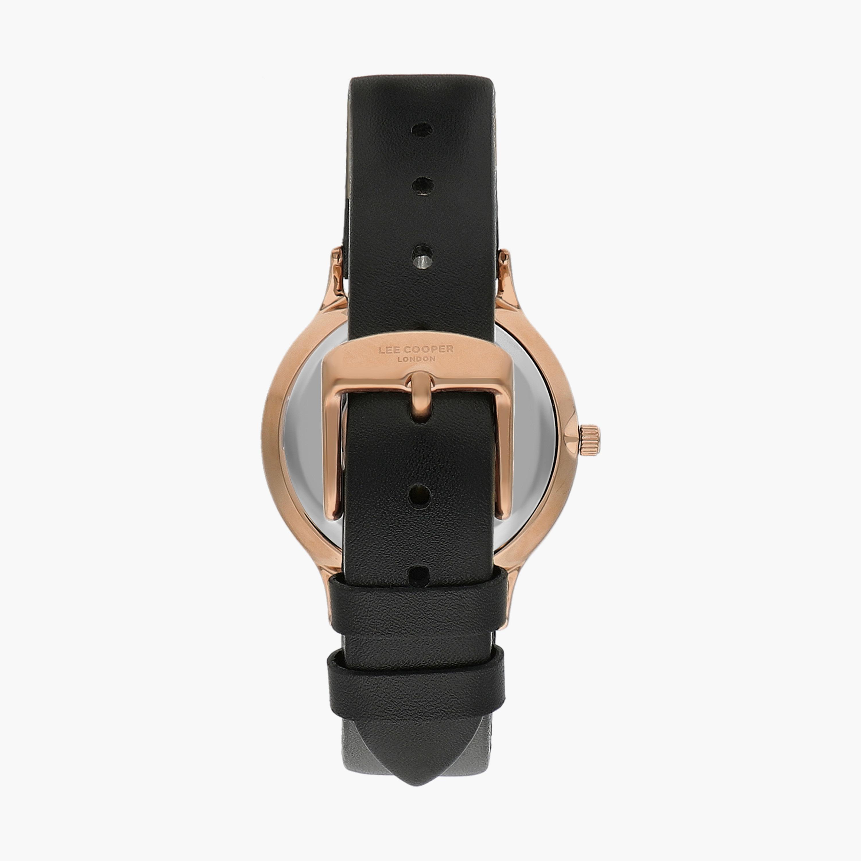 ساعة أنالوج بسوار جلدي بلون أسود للنساء من لي كوبر | LC07712.431-women-watchesandjewellery-watches-image-3