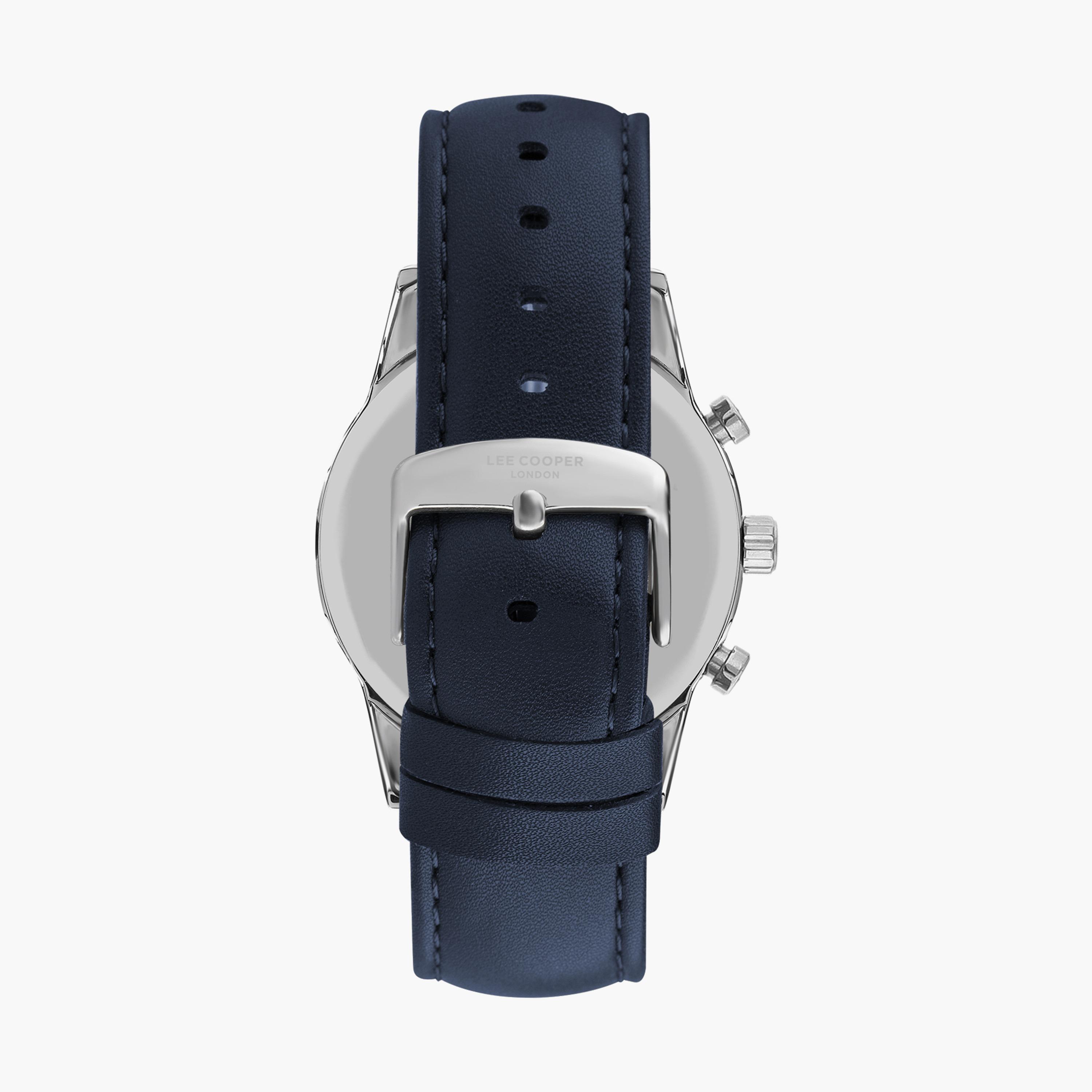 ساعة كرونوغراف بسوار جلدي بلون أزرق للرجال من لي كوبر | LC07713.399-men-watchesandjewellery-watches-image-3