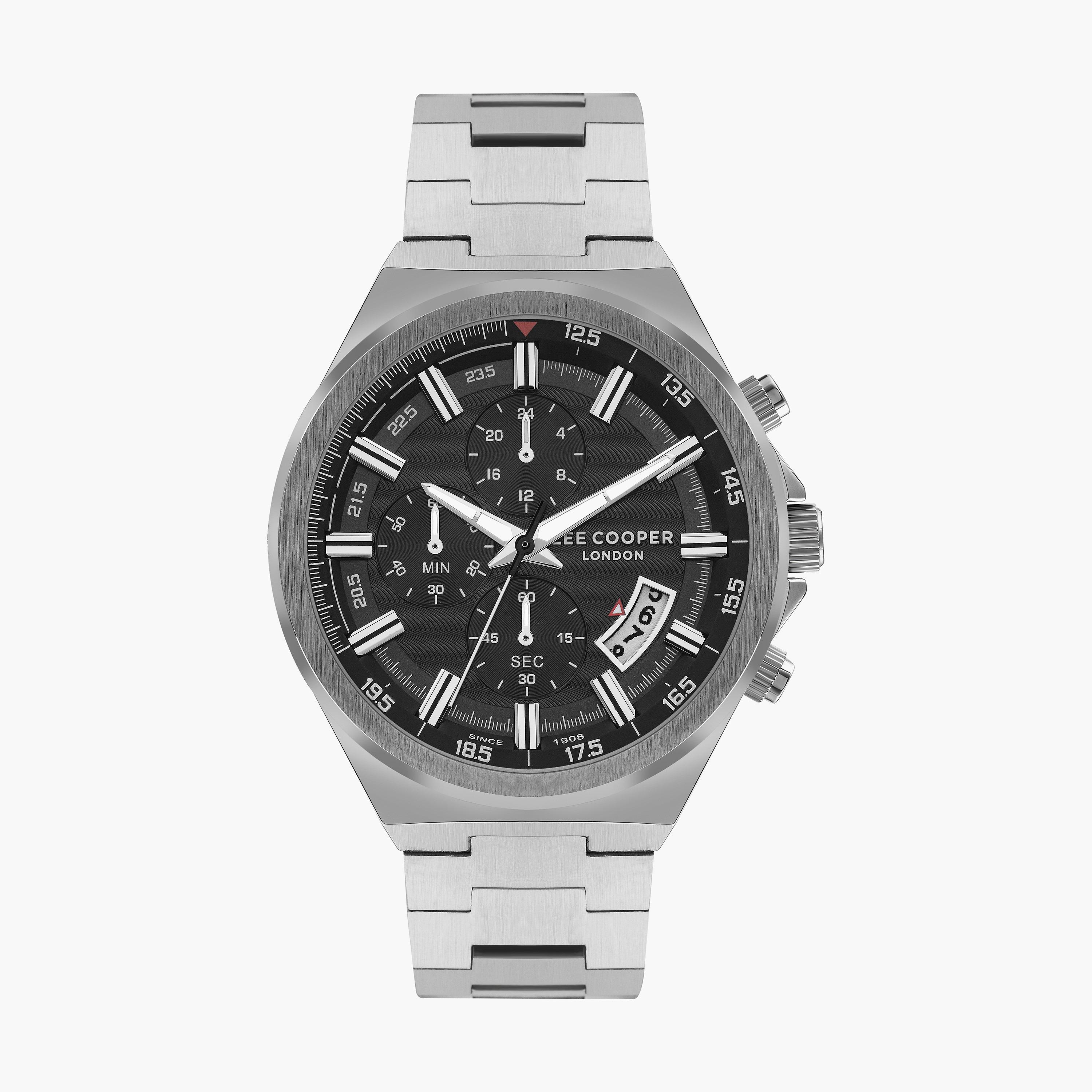 ساعة كرونوغراف بسوار ستانلس ستيل بلون فضي للرجال من لي كوبر | LC07717.350-men-watchesandjewellery-watches-image-1