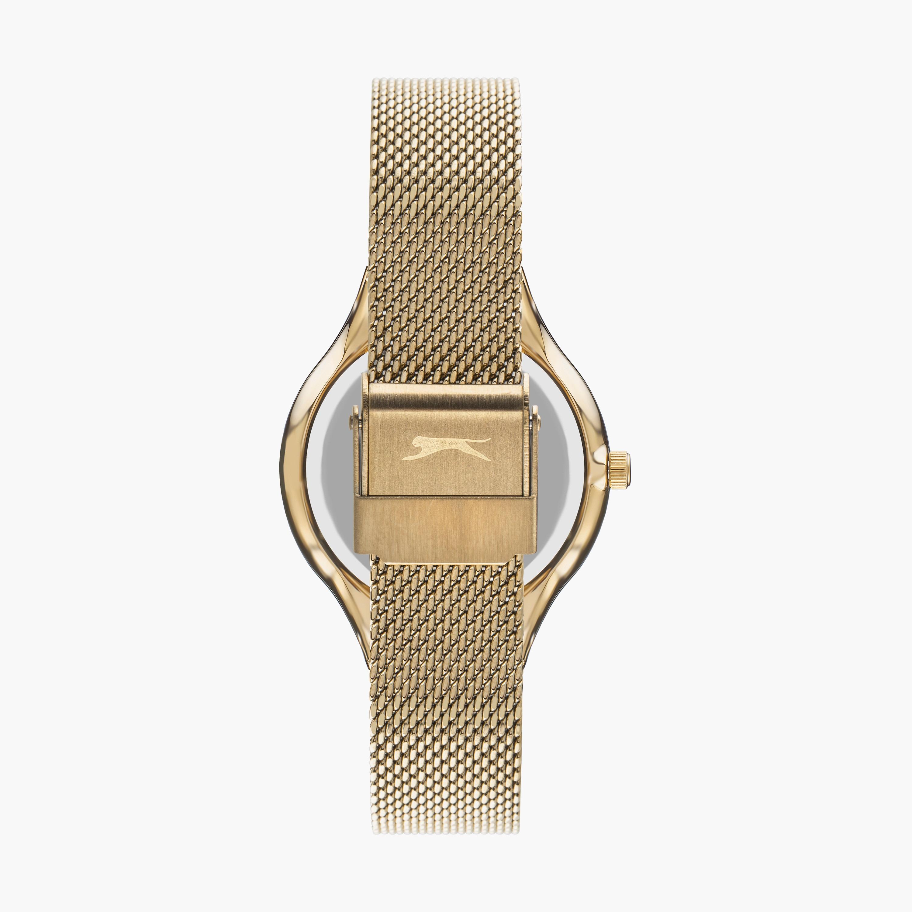 ساعة أنالوج بسوار شبكي بلون ذهبي للنساء من سلازينجر | SL.9.2015.3.03-women-watchesandjewellery-watches-image-3