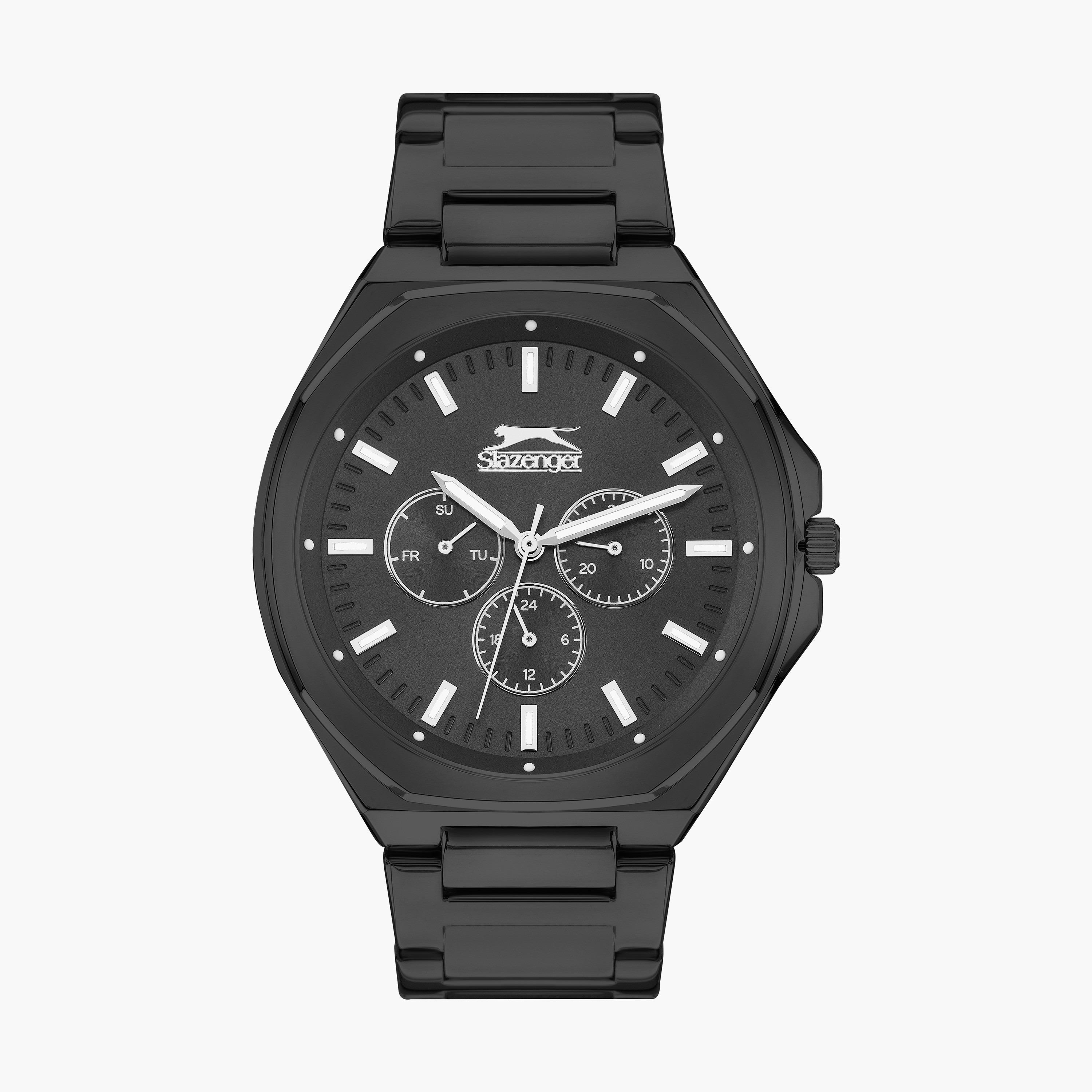 ساعة انالوج للرجال بسوار ستانلس ستيل بلون أسود من سلازينجر | SL.9.2039.2.02-men-watchesandjewellery-watches-image-1