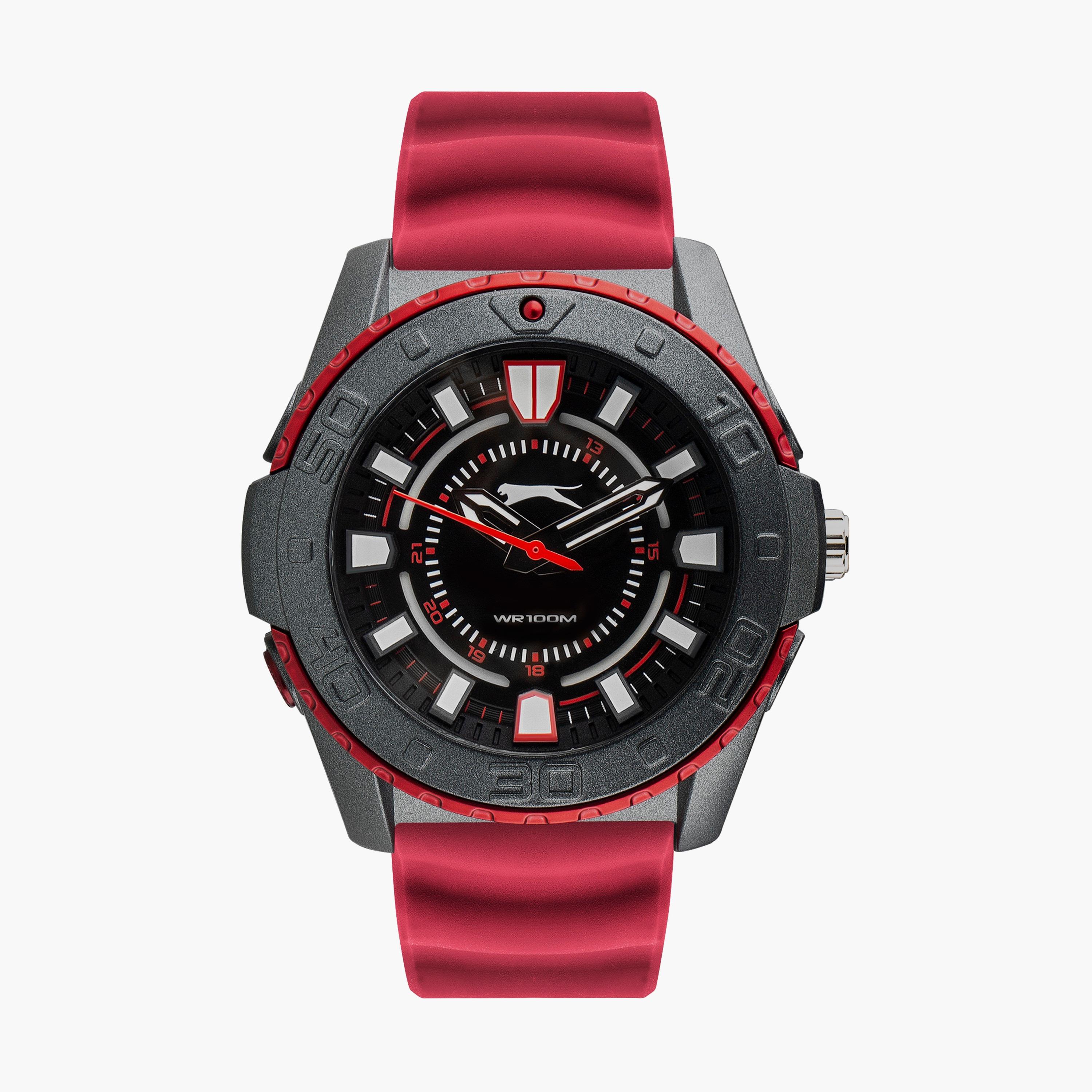 ساعة انالوج لكلا الجنسين بسوار سليكون بلون بورغوندي من سلازينجر | SL.9.6573.2.01-men-watchesandjewellery-watches-image-1