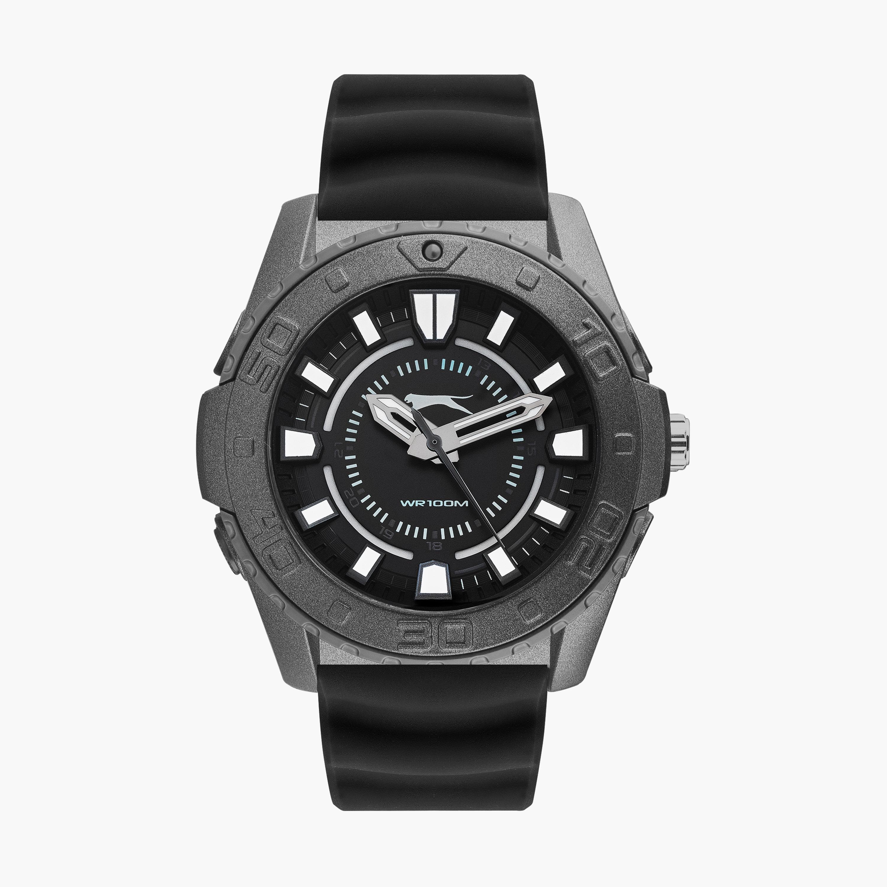 ساعة انالوج لكلا الجنسين بسوار سليكون بلون أسود من سلازينجر | SL.9.6573.2.04-men-watchesandjewellery-watches-image-1