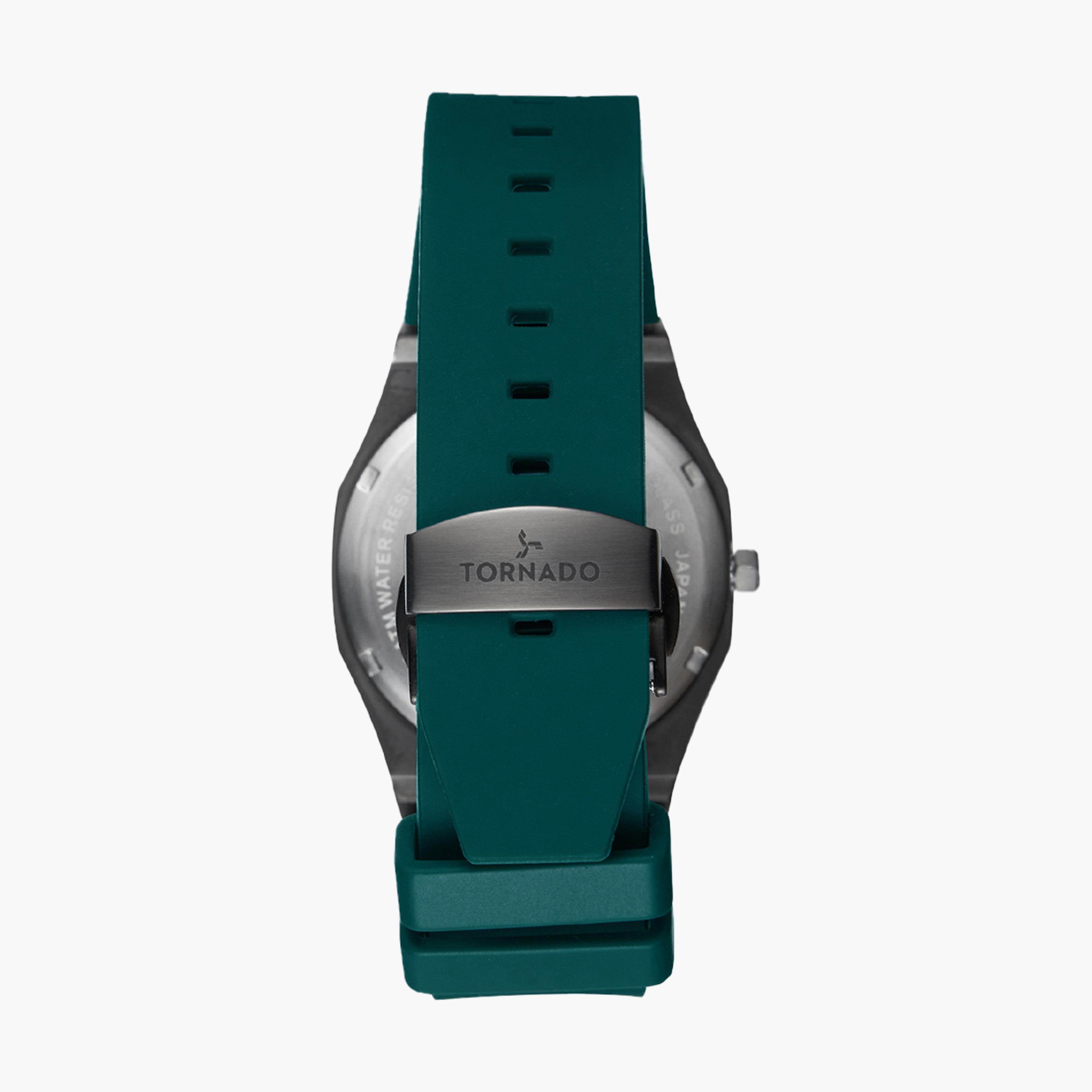 ساعة انالوج للرجال بسوار سليكون بلون أخضر من تورنيدو | T22002-XSGG-men-watchesandjewellery-watches-image-3
