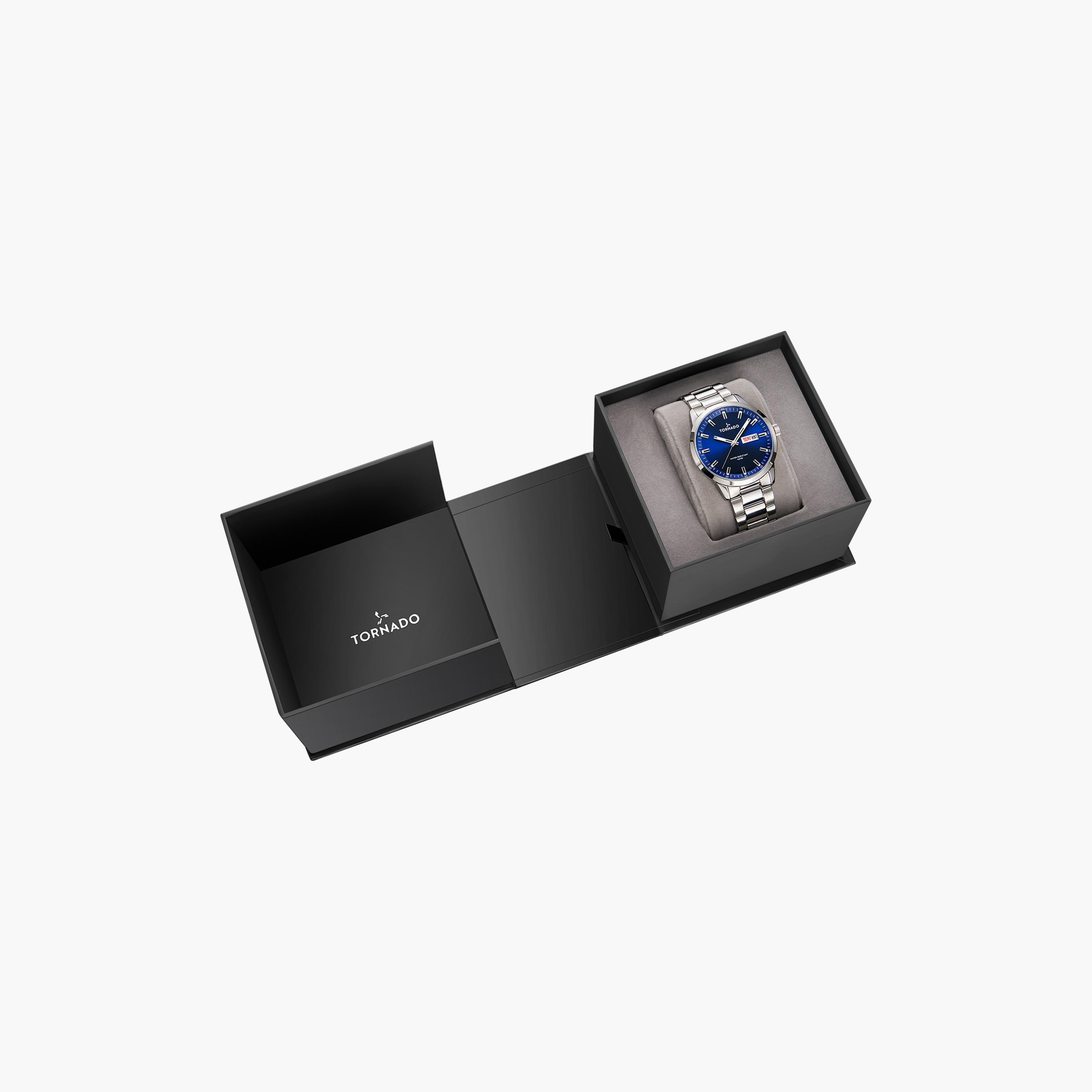 ساعة انالوج بسوار ستانلس ستيل بلون فضي للرجال من تورنيدو | T23001-SBSN-men-watchesandjewellery-watches-image-4