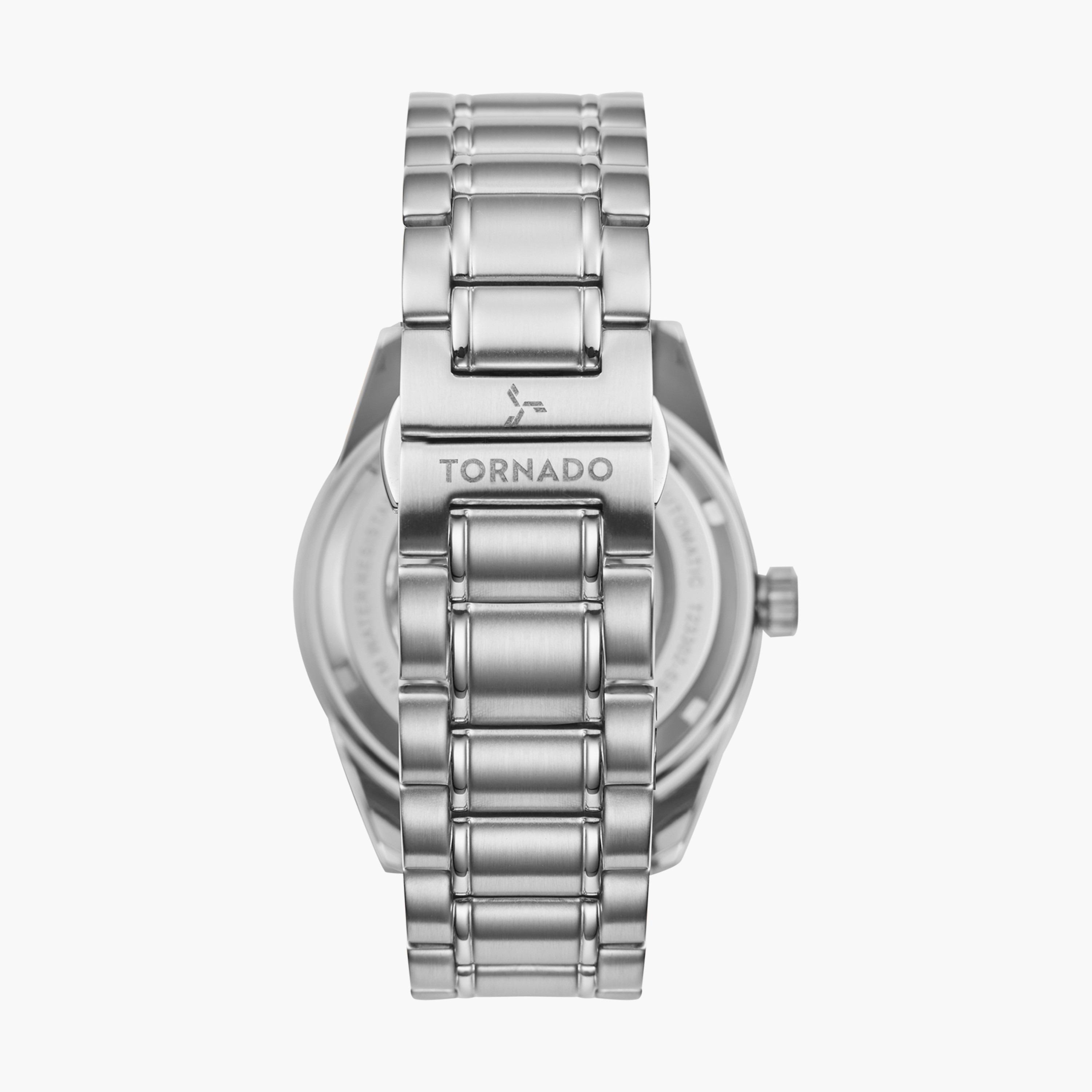 ساعة أوتوماتيك بسوار ستانلس ستيل بلون فضي للرجال من تورنيدو | T23302-SBSB-men-watchesandjewellery-watches-image-3