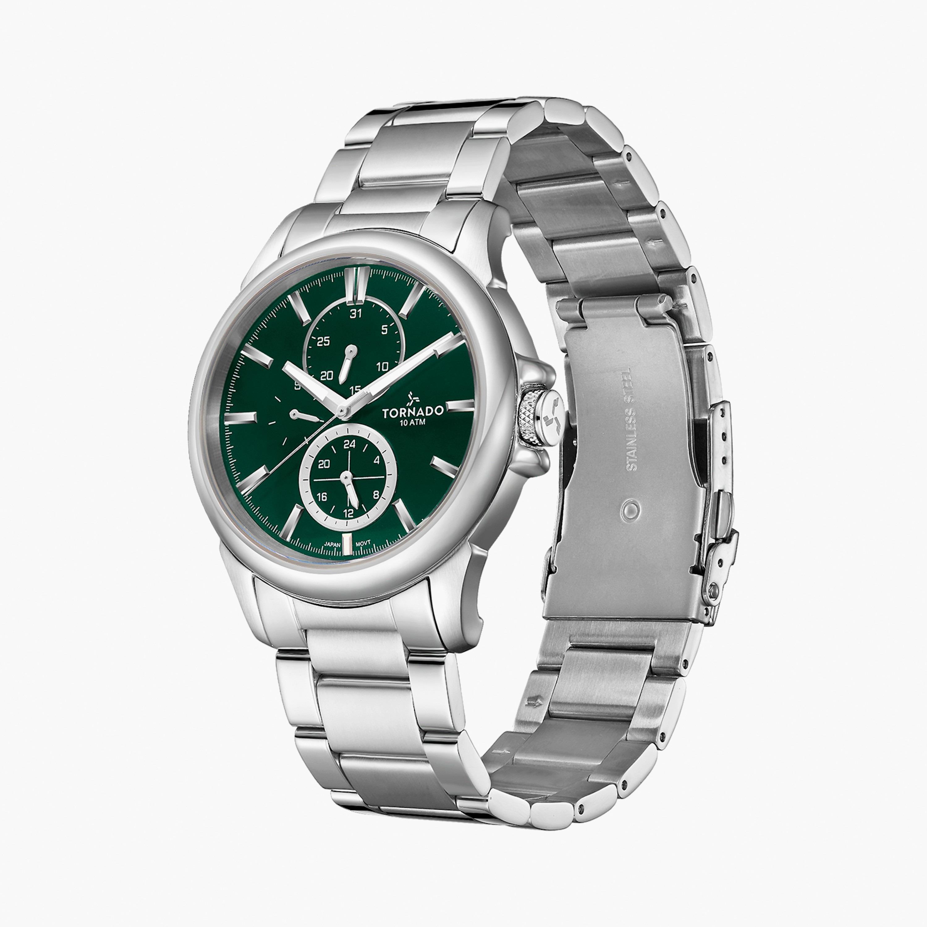 Tornado Men's Silver Analog Stainless Steel Strap Watch | T6107-SBSH-men-watchesandjewellery-watches-image-2