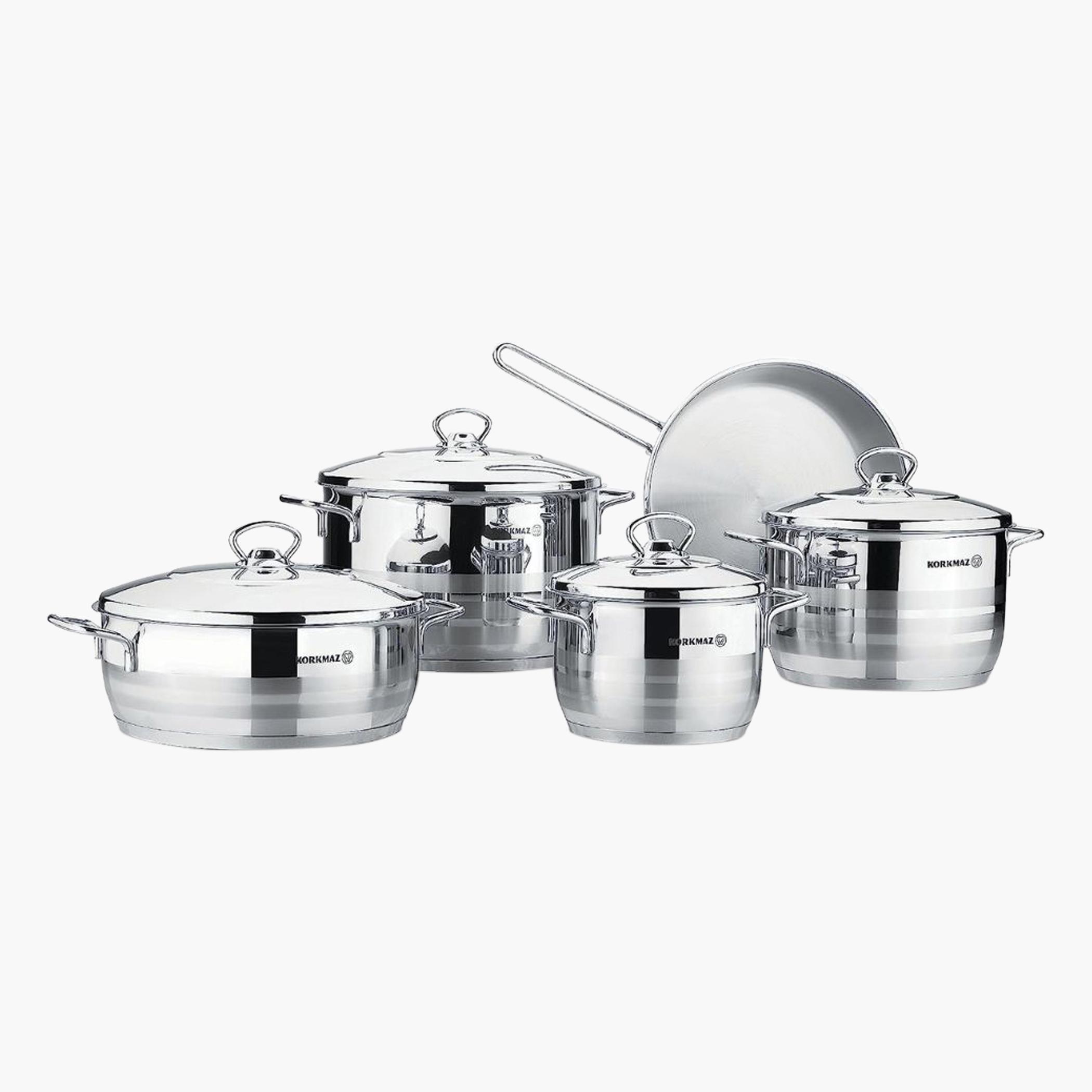 Korkmaz Astra Extra 9-Piece Induction Base Cookware Set