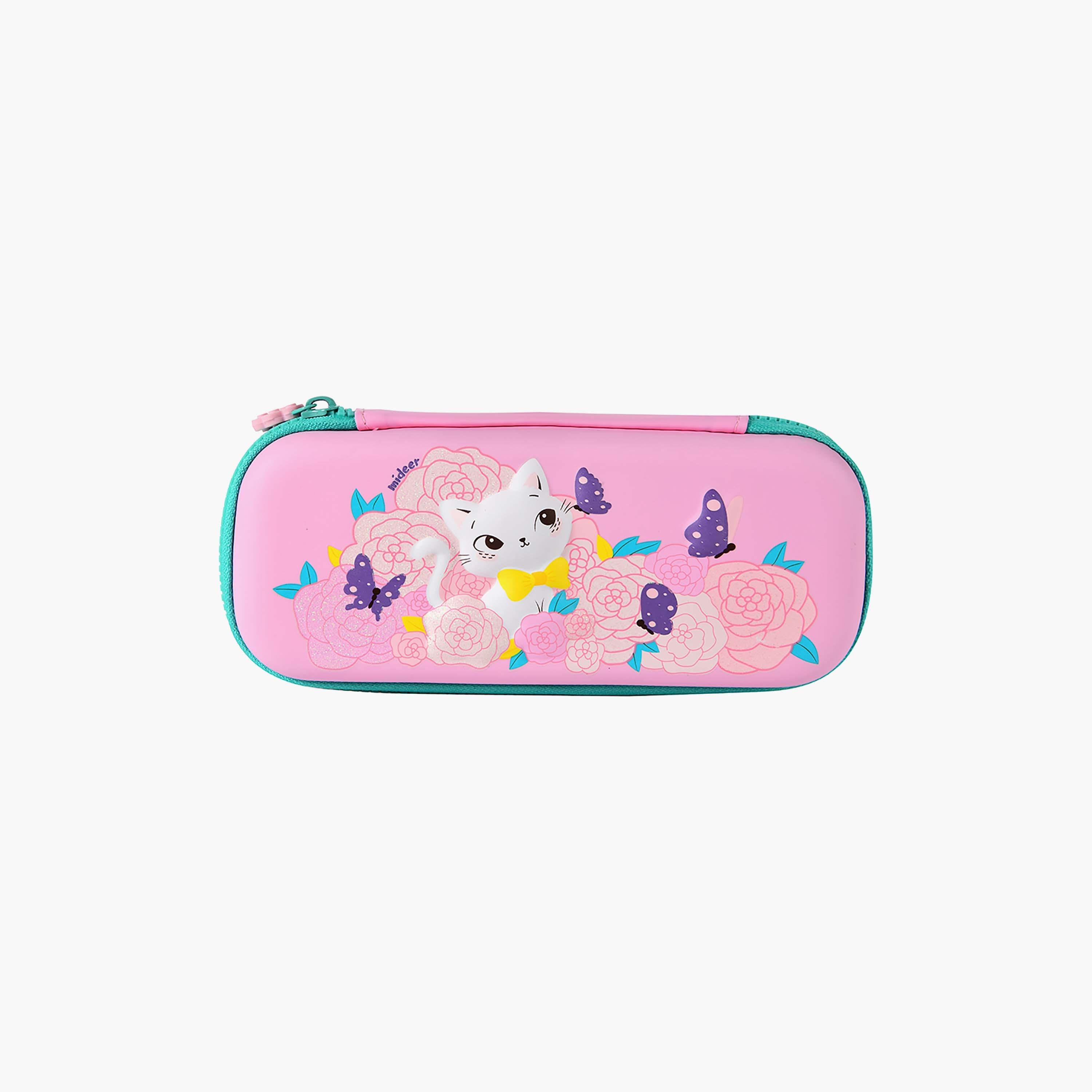 مقلمة صغيرة قطة من ميدير، وردي-school-stationery-pencilcases-image-1