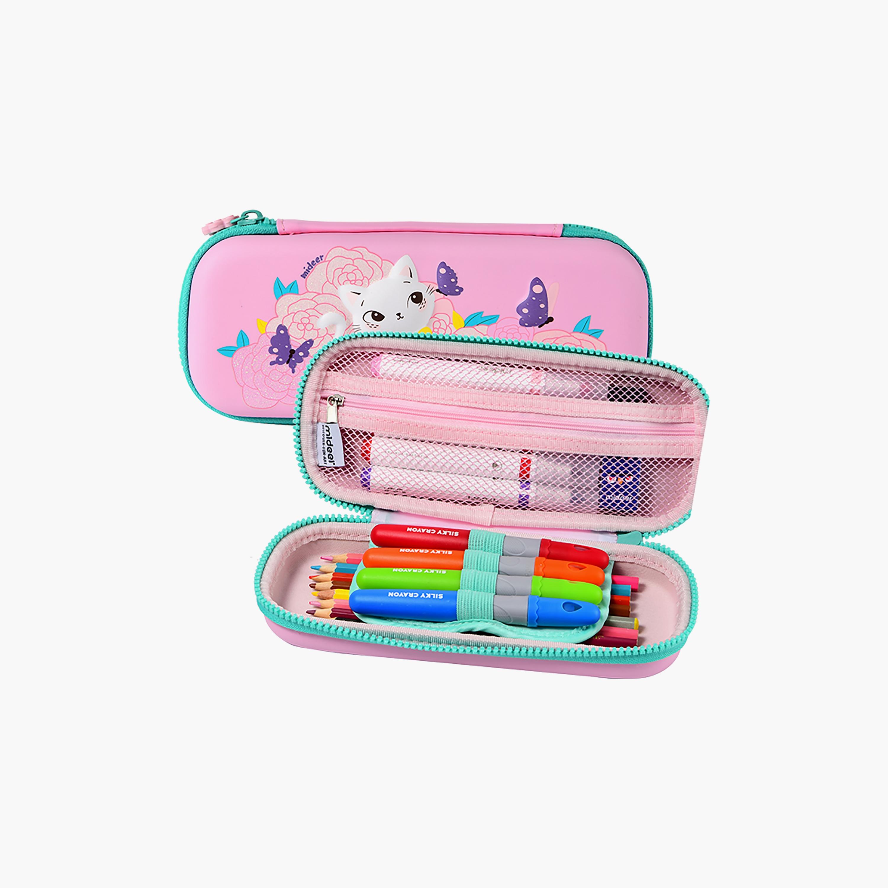 مقلمة صغيرة قطة من ميدير، وردي-school-stationery-pencilcases-image-2