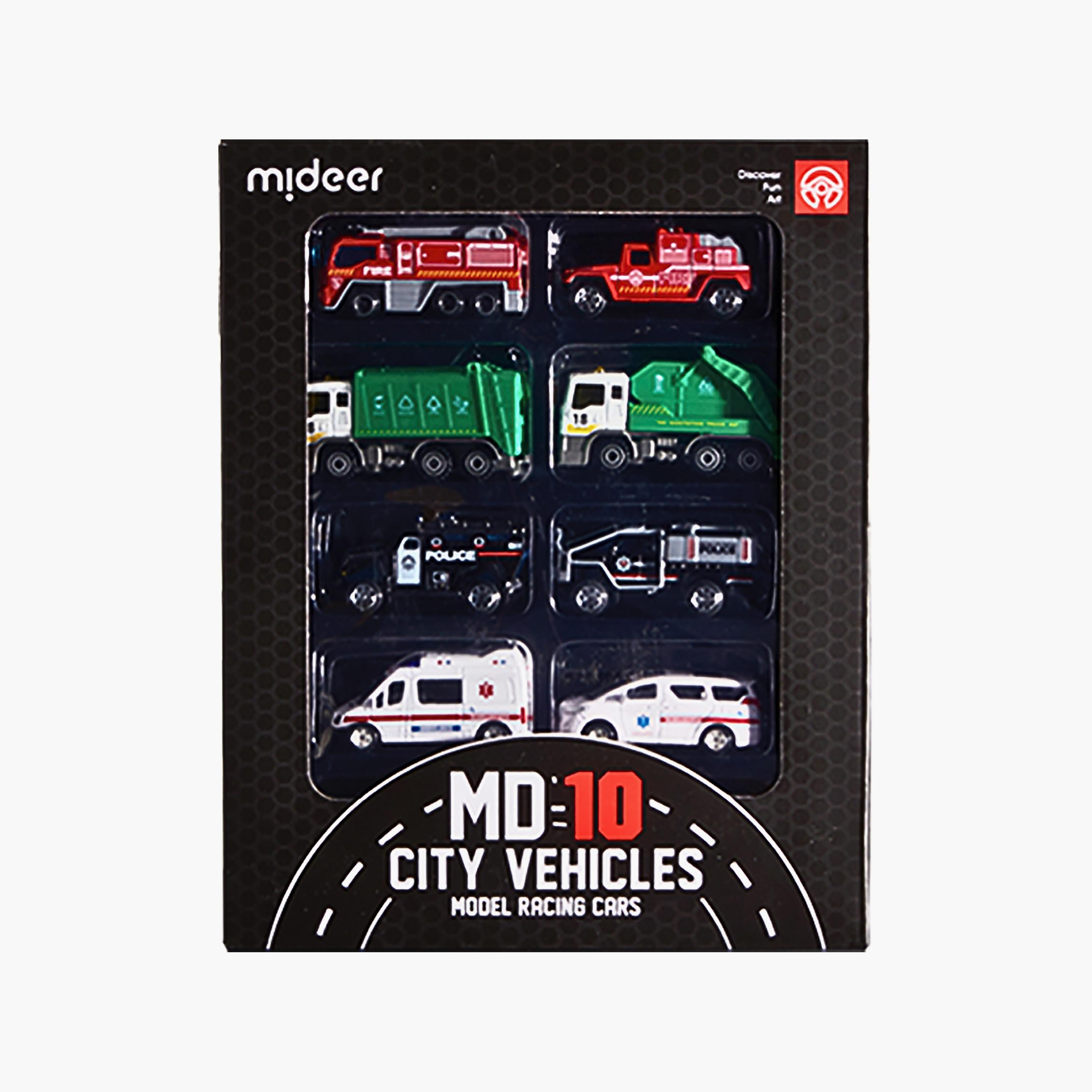 مجموعة مركبات المدينة مصبوبة 10 قطع من ميدير-toys-playvehicles-vehicleplaysets-image-1