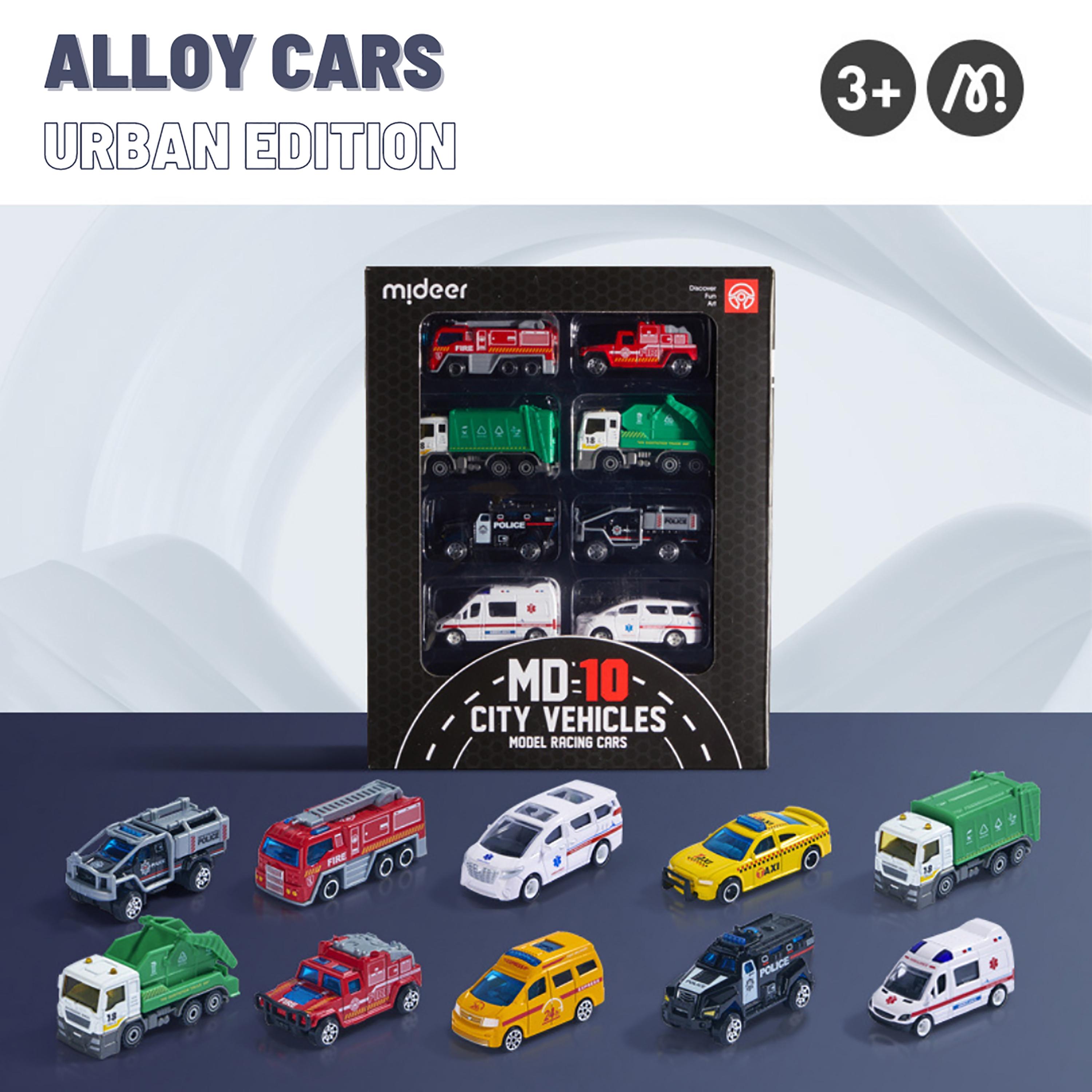 مجموعة مركبات المدينة مصبوبة 10 قطع من ميدير-toys-playvehicles-vehicleplaysets-image-2