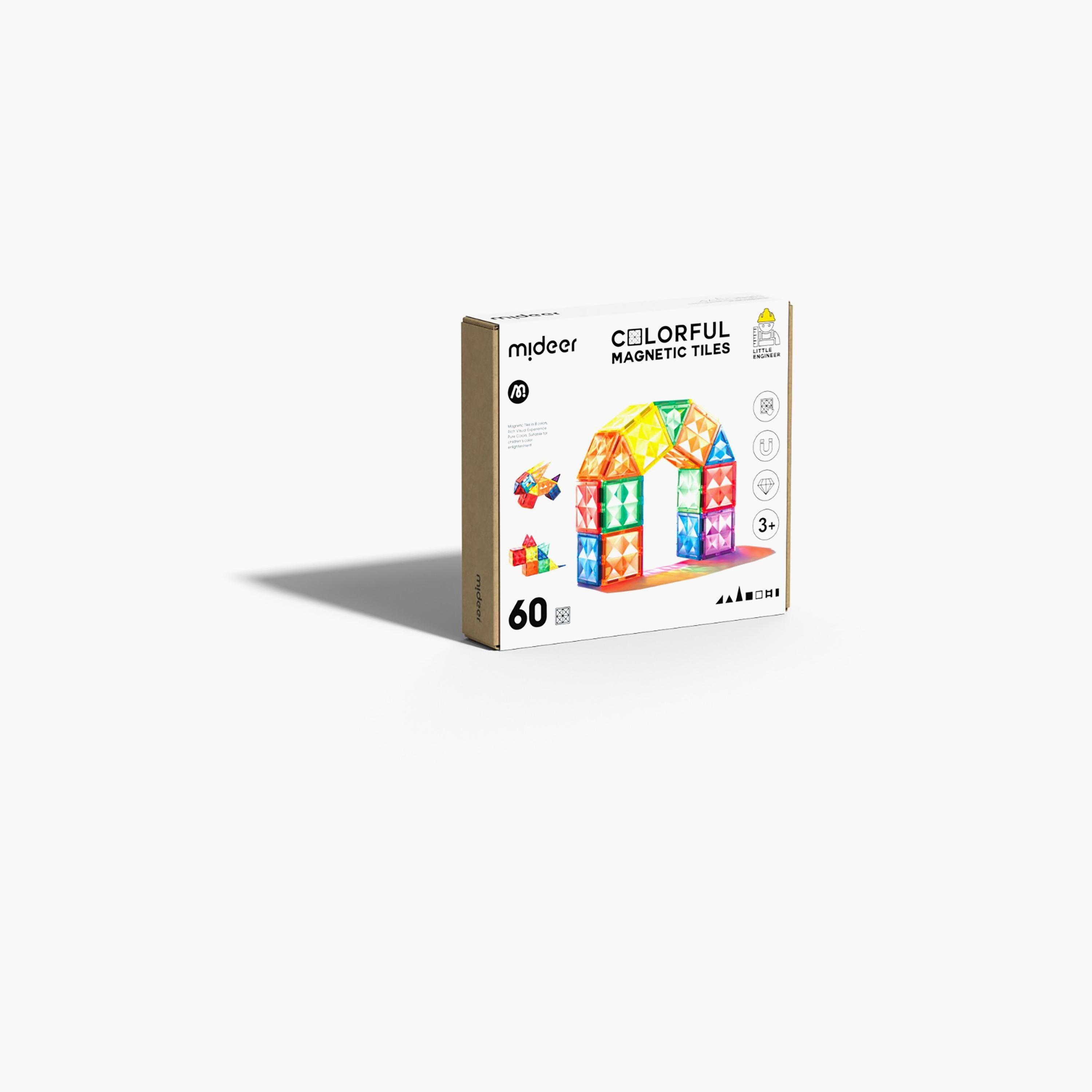 Mideer 60-Piece Colorful Magnetic Tiles-toys-buildingblocks-magnetictoys-image-1
