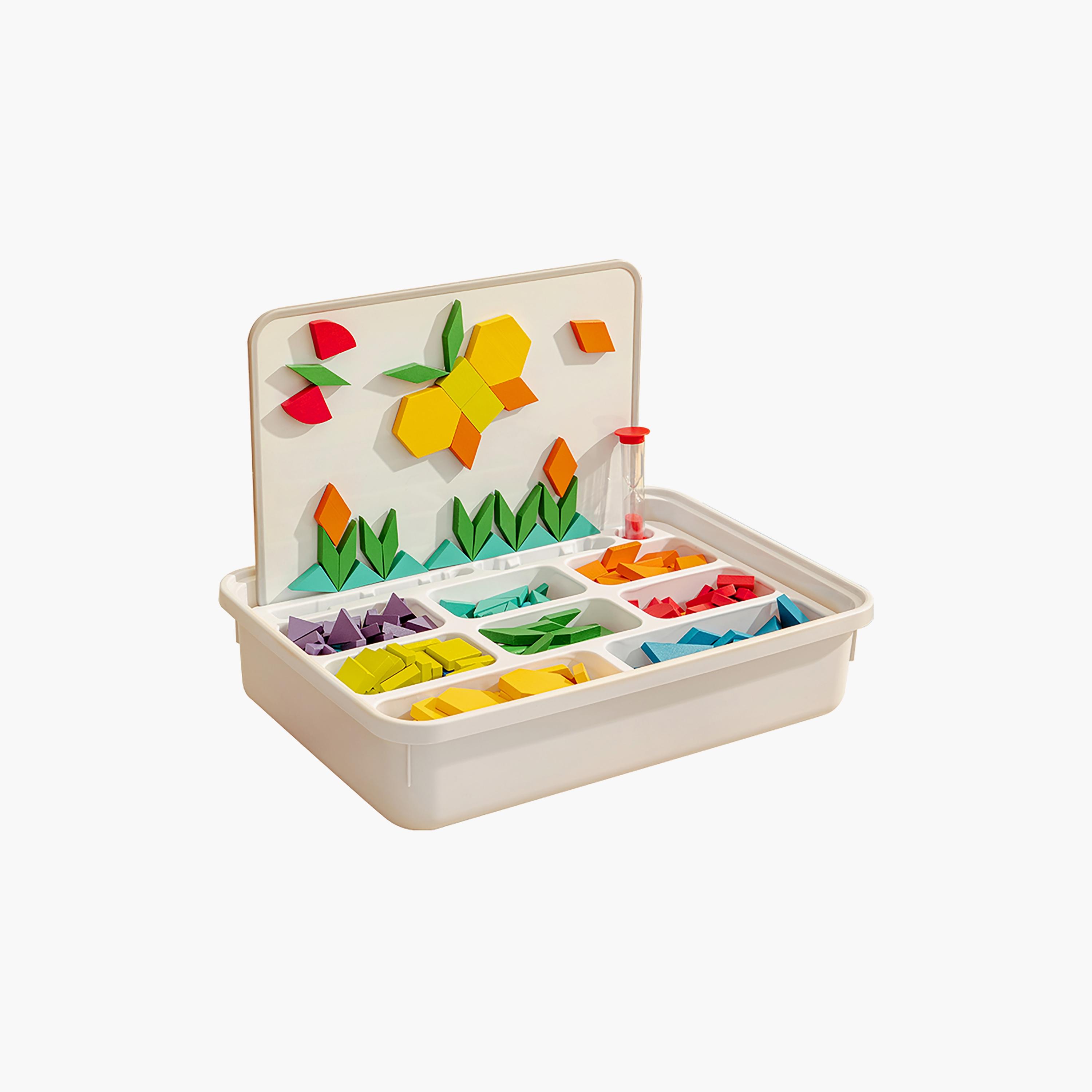 Mideer 250-Piece Wooden Geometry Magnetic Blocks-toys-babyandtoddlertoys-learningtoys-image-1