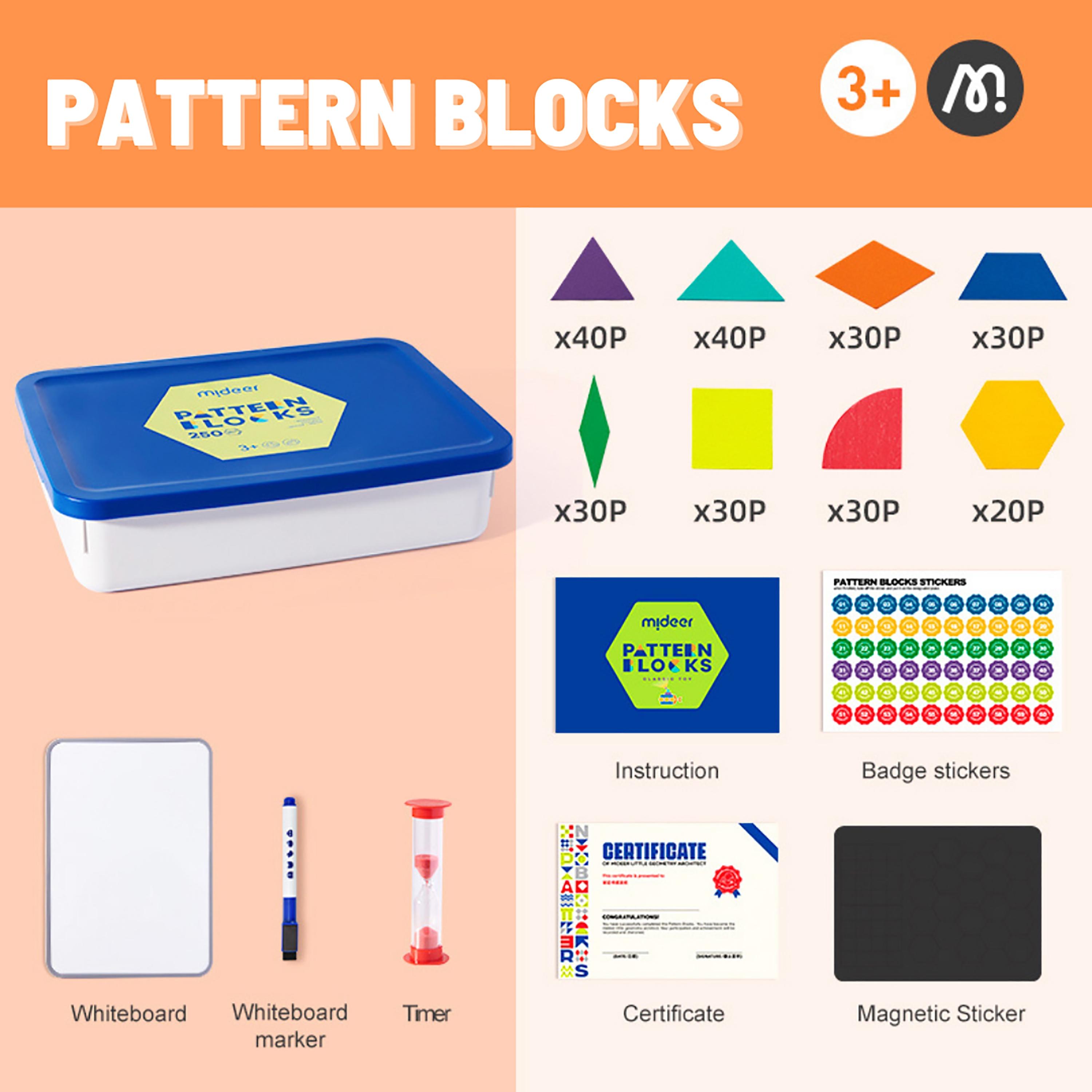 Mideer 250-Piece Wooden Geometry Magnetic Blocks-toys-babyandtoddlertoys-learningtoys-image-2
