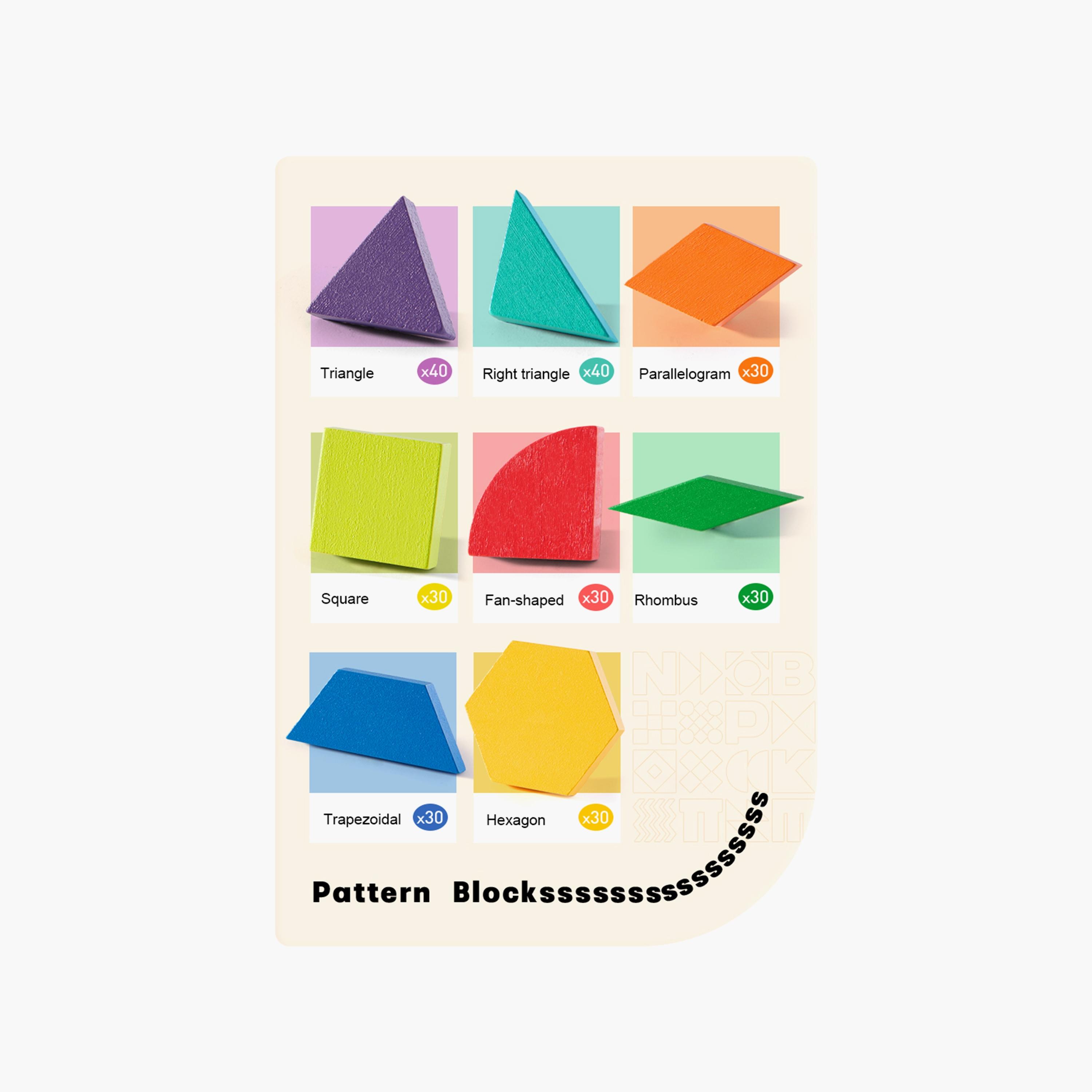 Mideer 250-Piece Wooden Geometry Magnetic Blocks-toys-babyandtoddlertoys-learningtoys-image-3