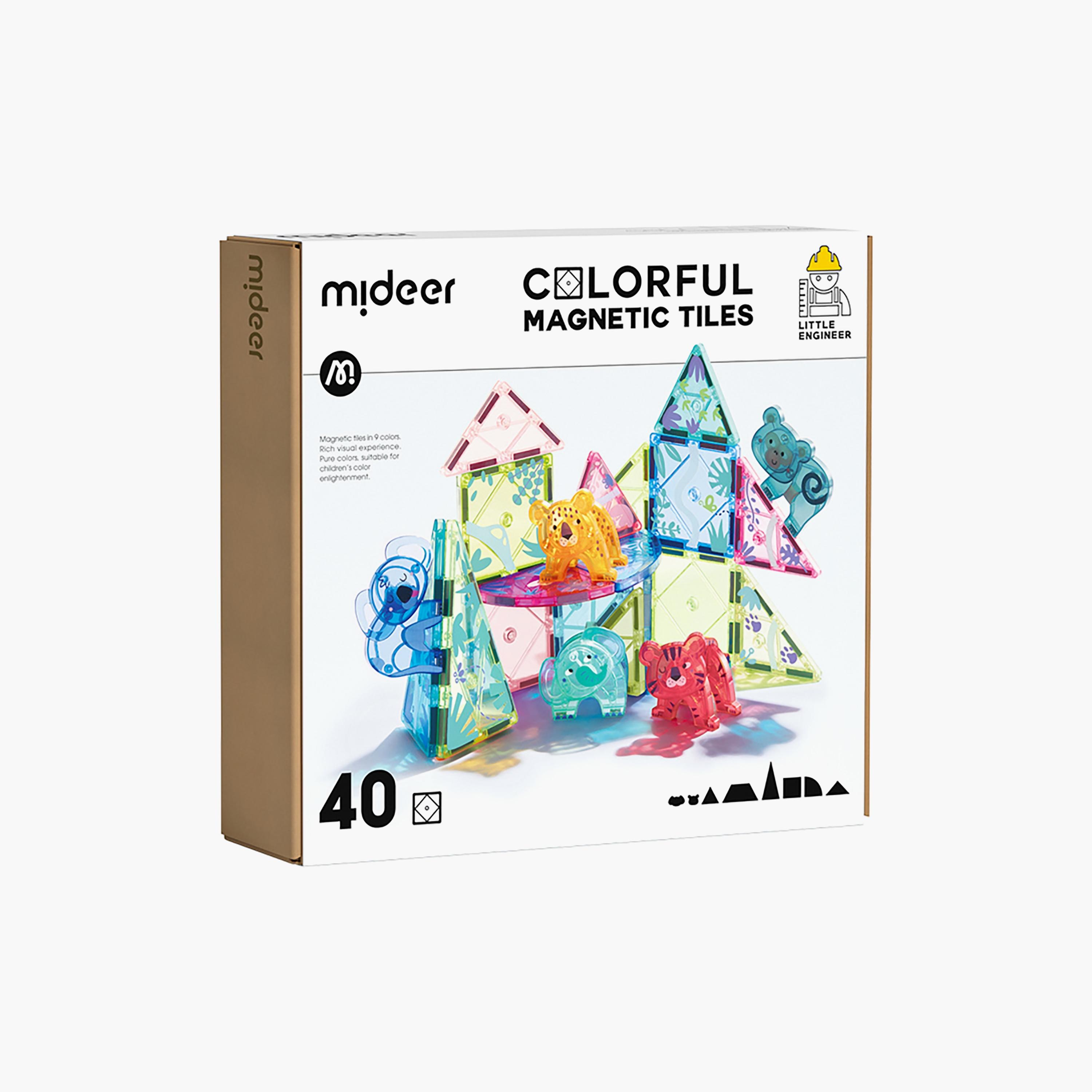 بلاطات مغناطيسية ملونة 40 قطعة من ميدير-toys-buildingblocks-magnetictoys-image-1