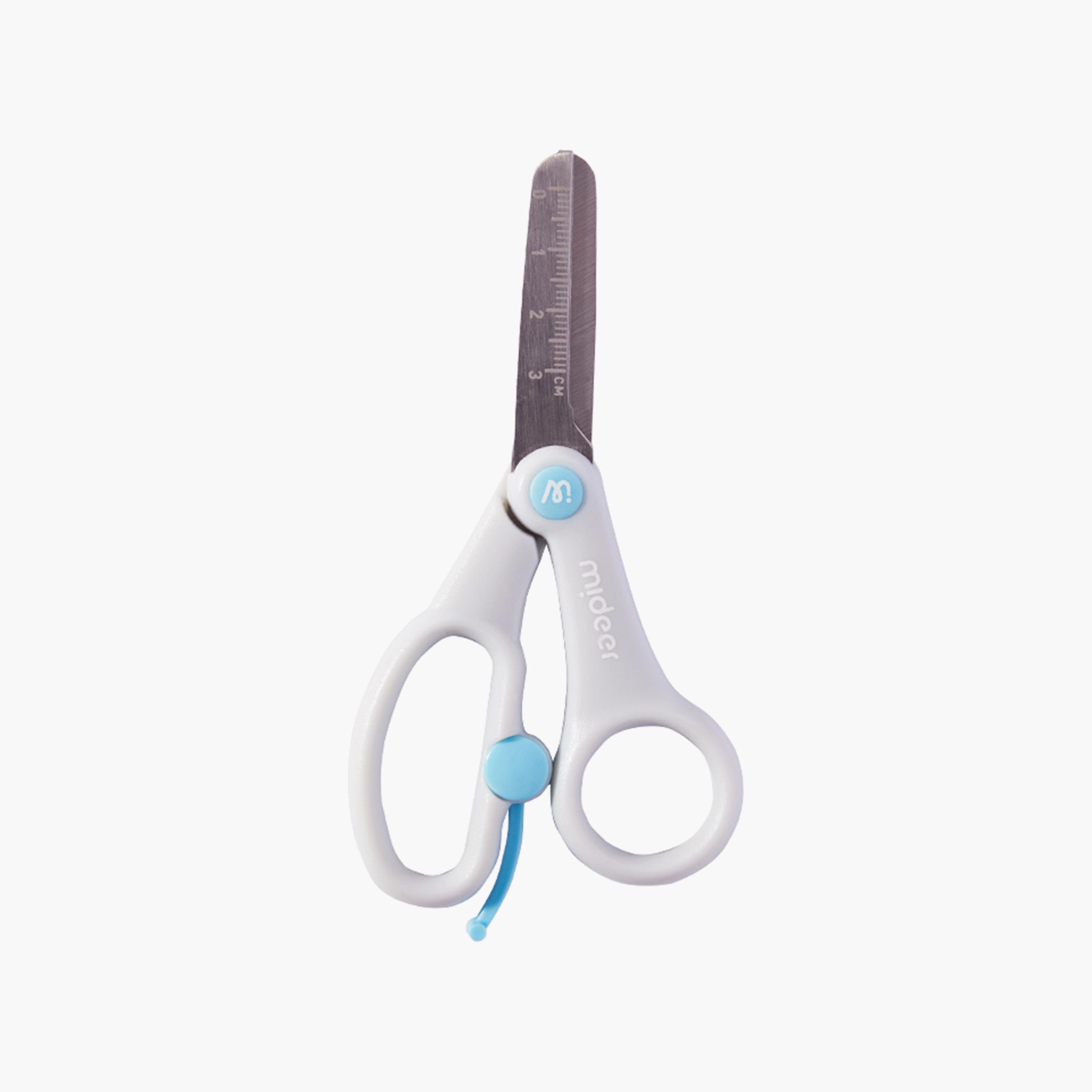 Mideer Kids Safety Scissors, Aqua Blue-school-stationery-accessories-image-1