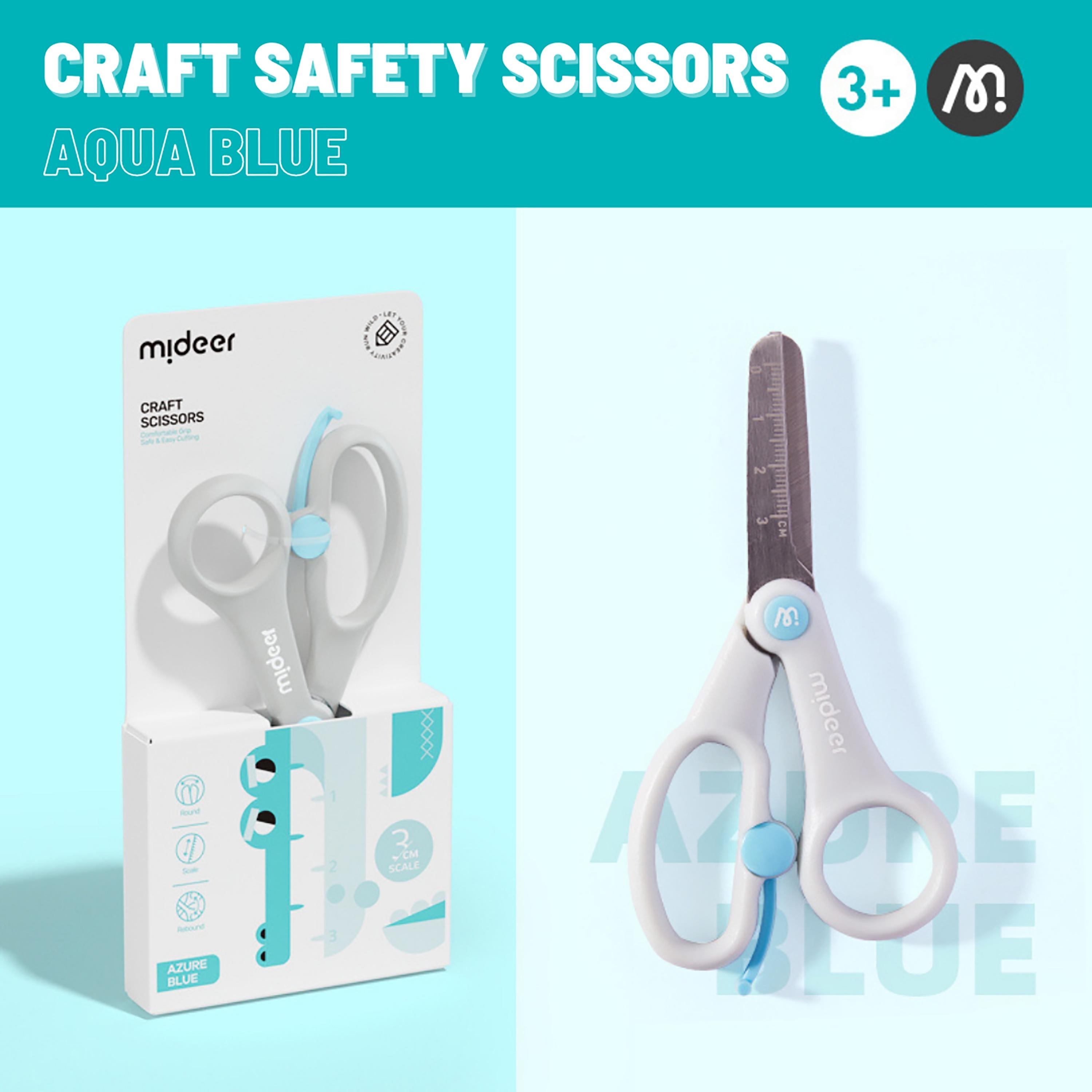 Mideer Kids Safety Scissors, Aqua Blue-school-stationery-accessories-image-2