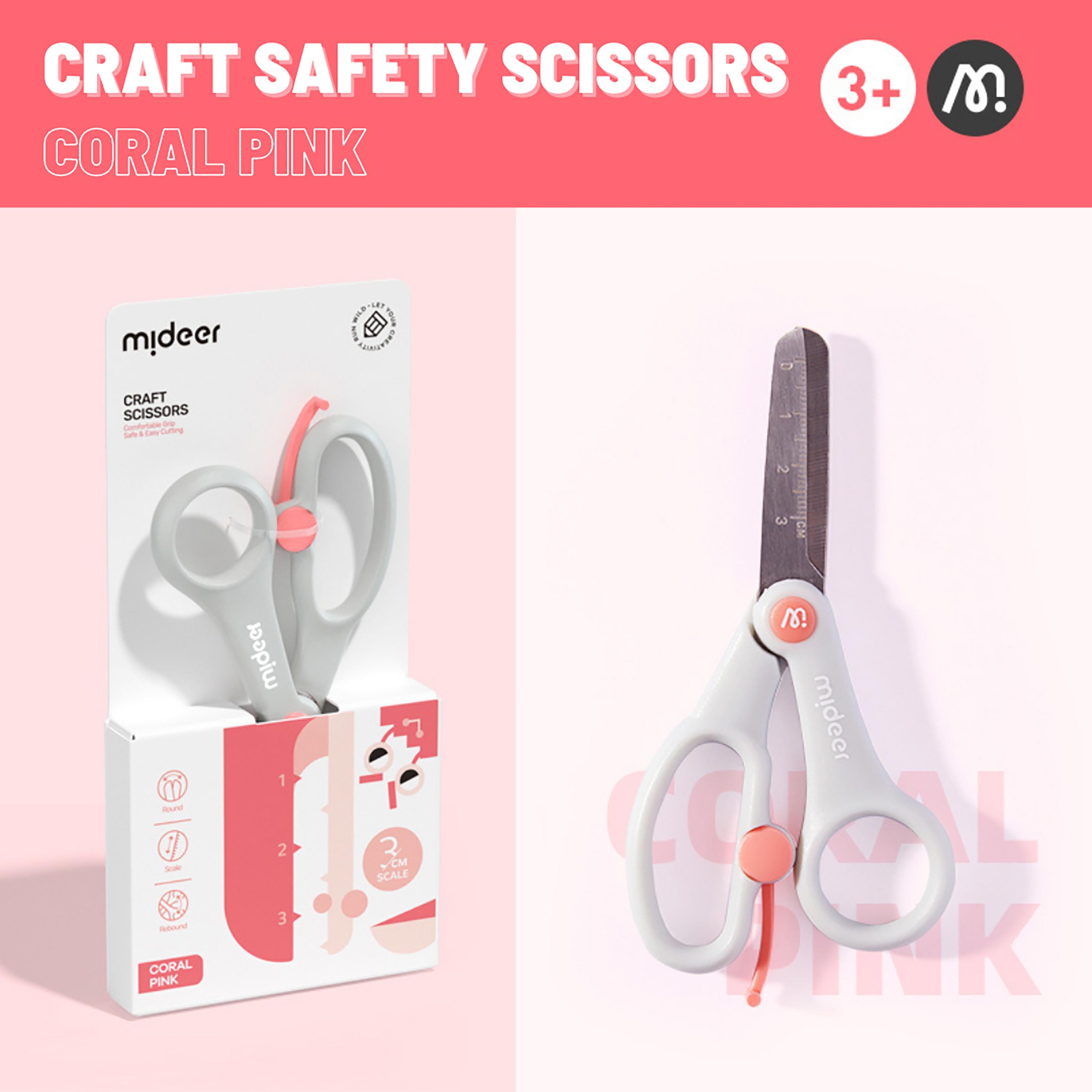 Mideer Kids Safety Scissors, Coral Pink-school-stationery-accessories-image-2