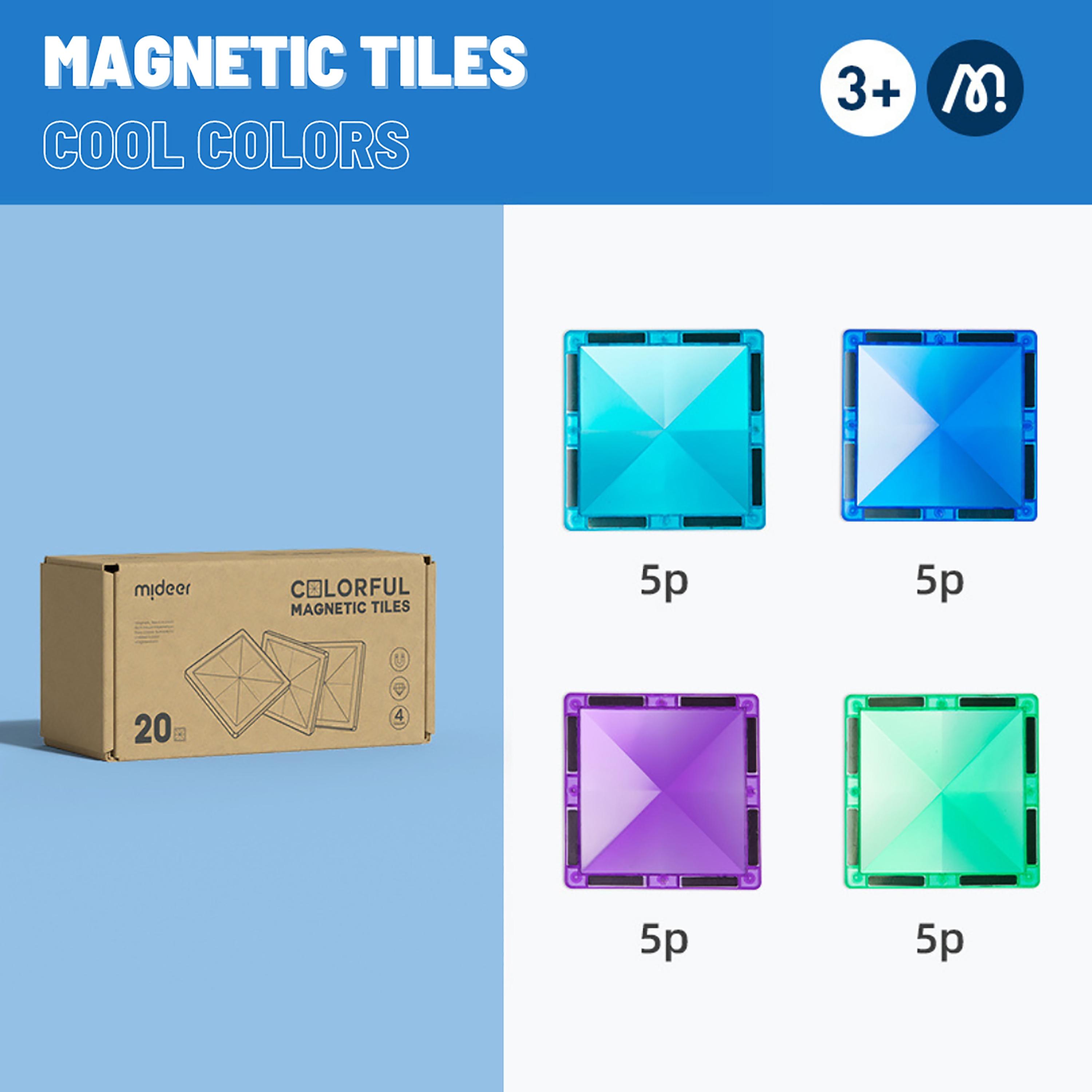 بلاطات مغناطيسية بألوان باردة 20 قطعة من ميدير-toys-buildingblocks-magnetictoys-image-1