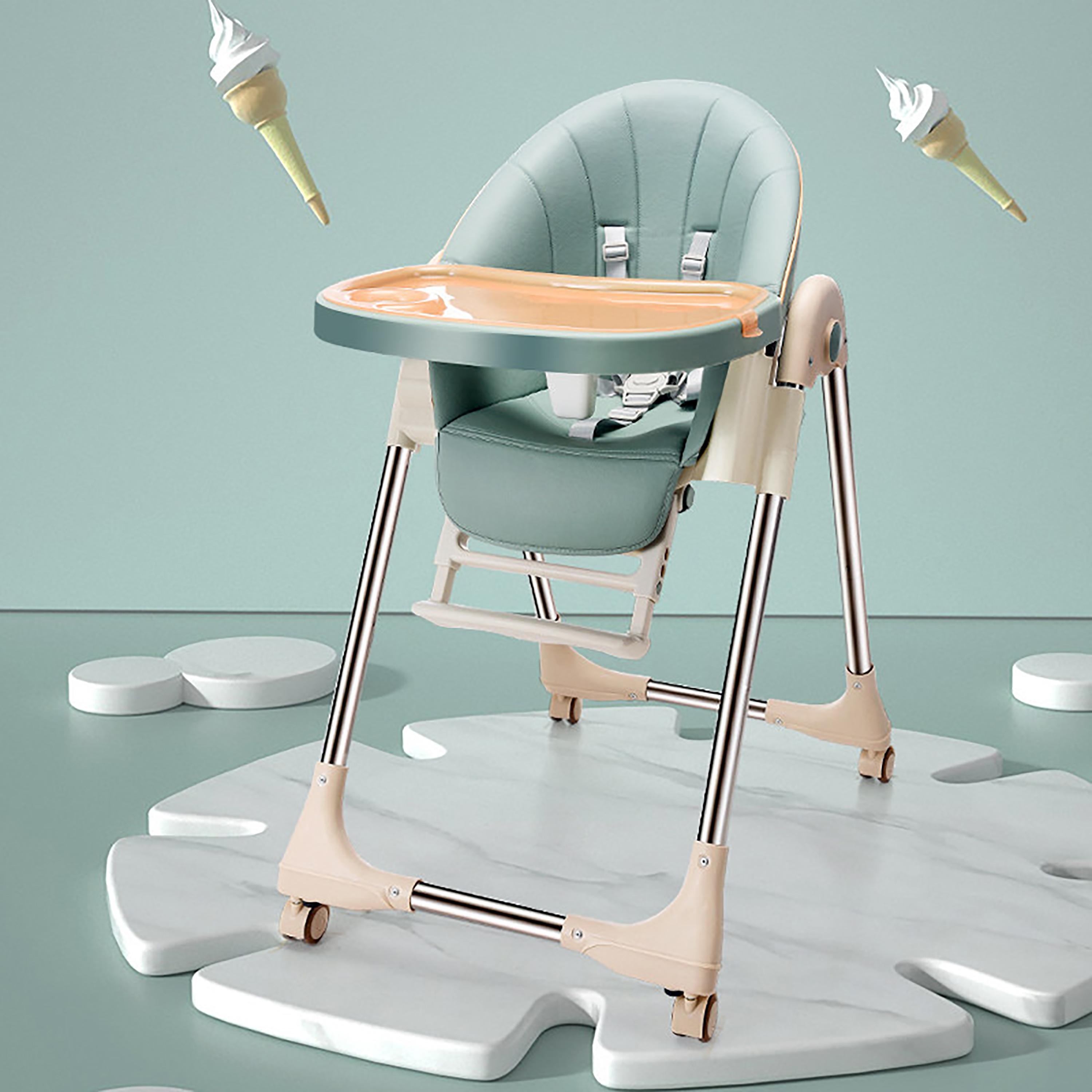 كرسي مرتفع قابل للطي من لافلي بيبي، أخضر داكن-baby-feeding-highchairsandboosters-image-2