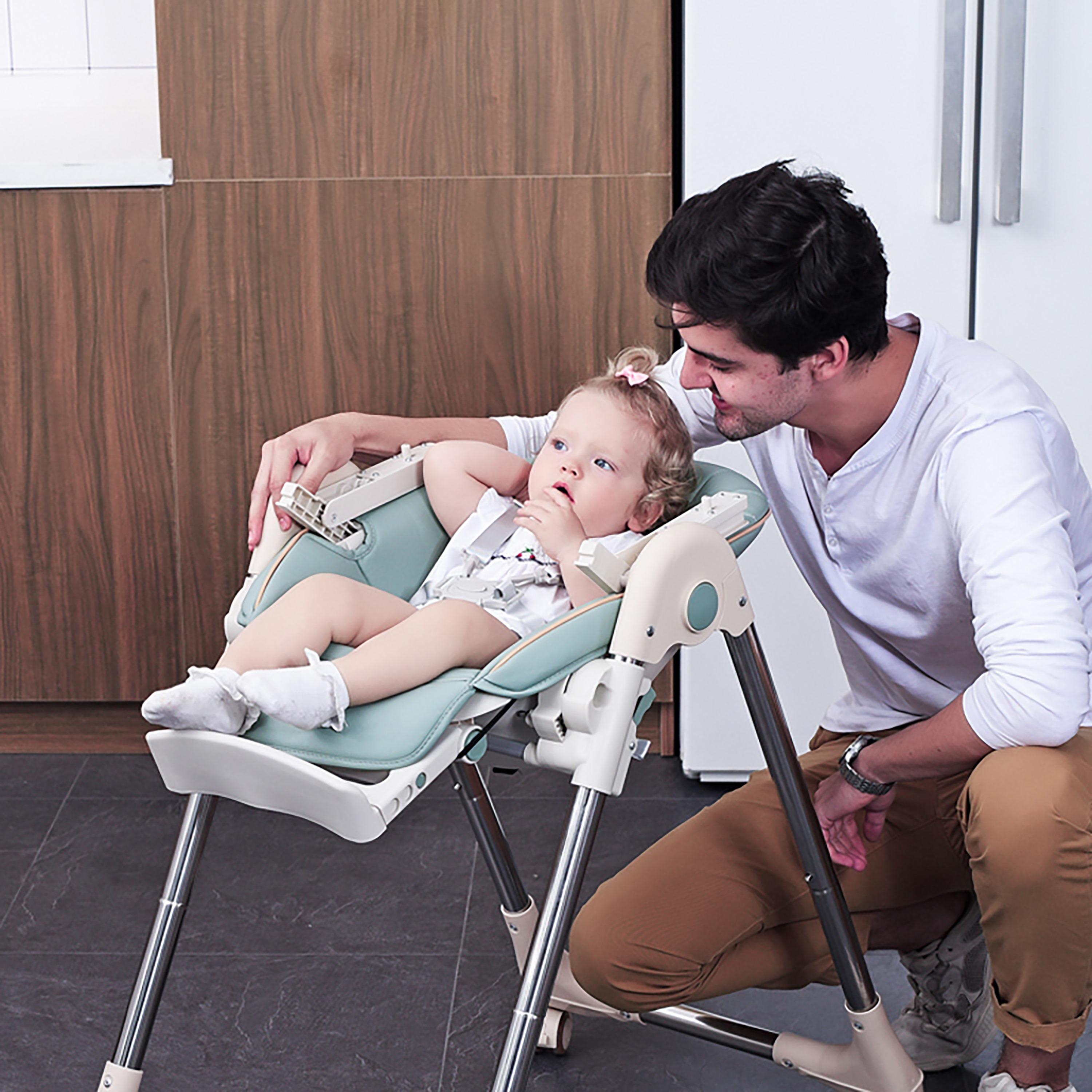 كرسي مرتفع قابل للطي من لافلي بيبي، أخضر داكن-baby-feeding-highchairsandboosters-image-5