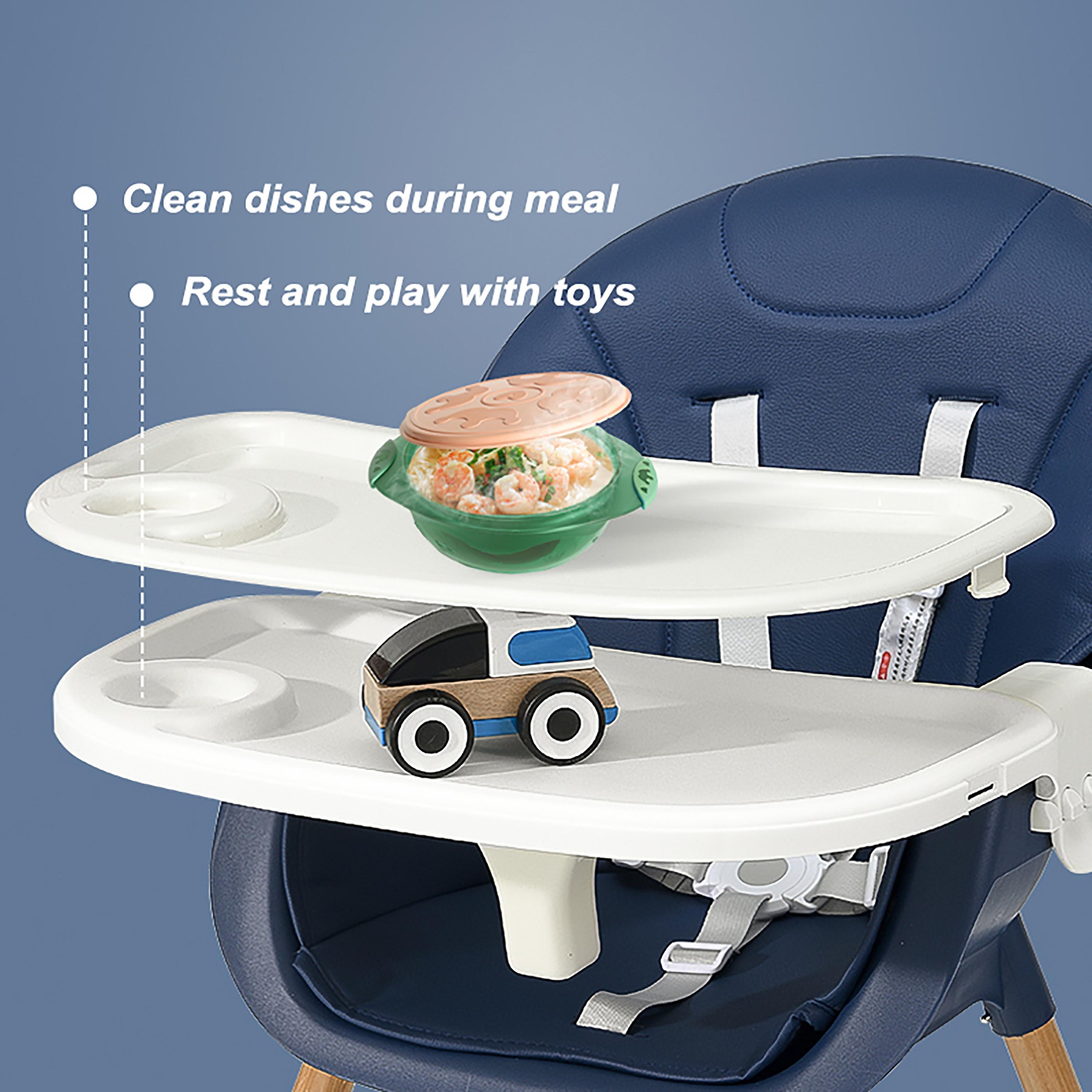 Lovely Baby 2-in-1 Convertible High Chair, Navy Blue-baby-feeding-highchairsandboosters-image-2