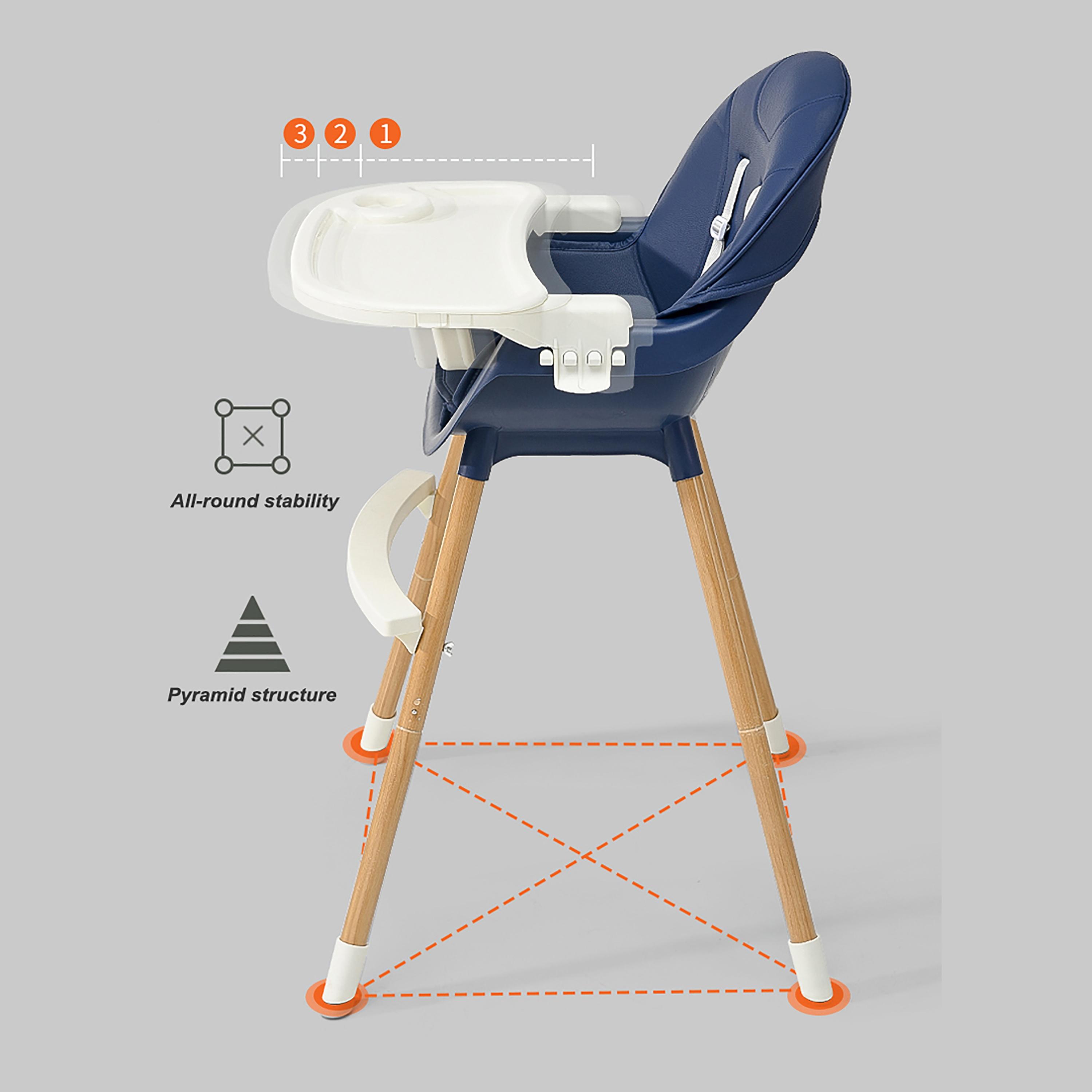 Lovely Baby 2-in-1 Convertible High Chair, Navy Blue-baby-feeding-highchairsandboosters-image-3